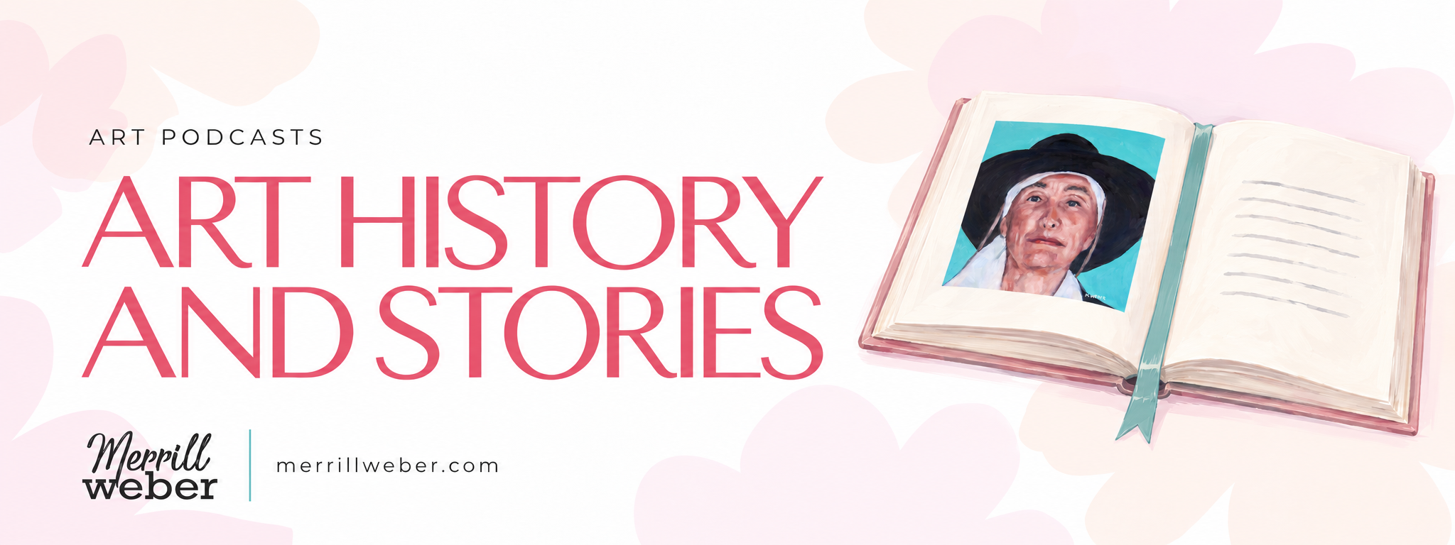 Art history podcasts, with a portrait of Georgia O'Keeffe by Merrill Weber