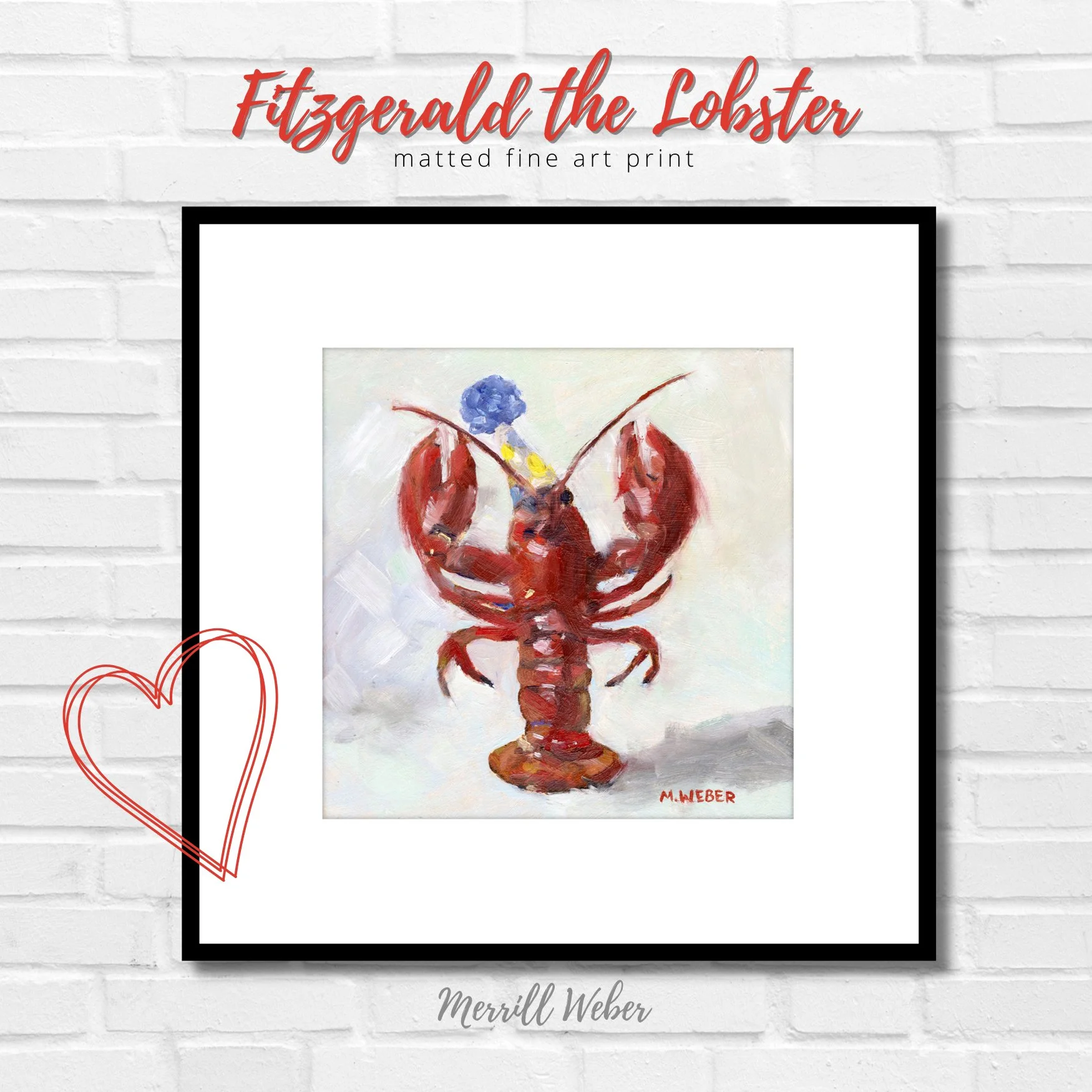 Fitzgerald the Lobster Fine Art Print