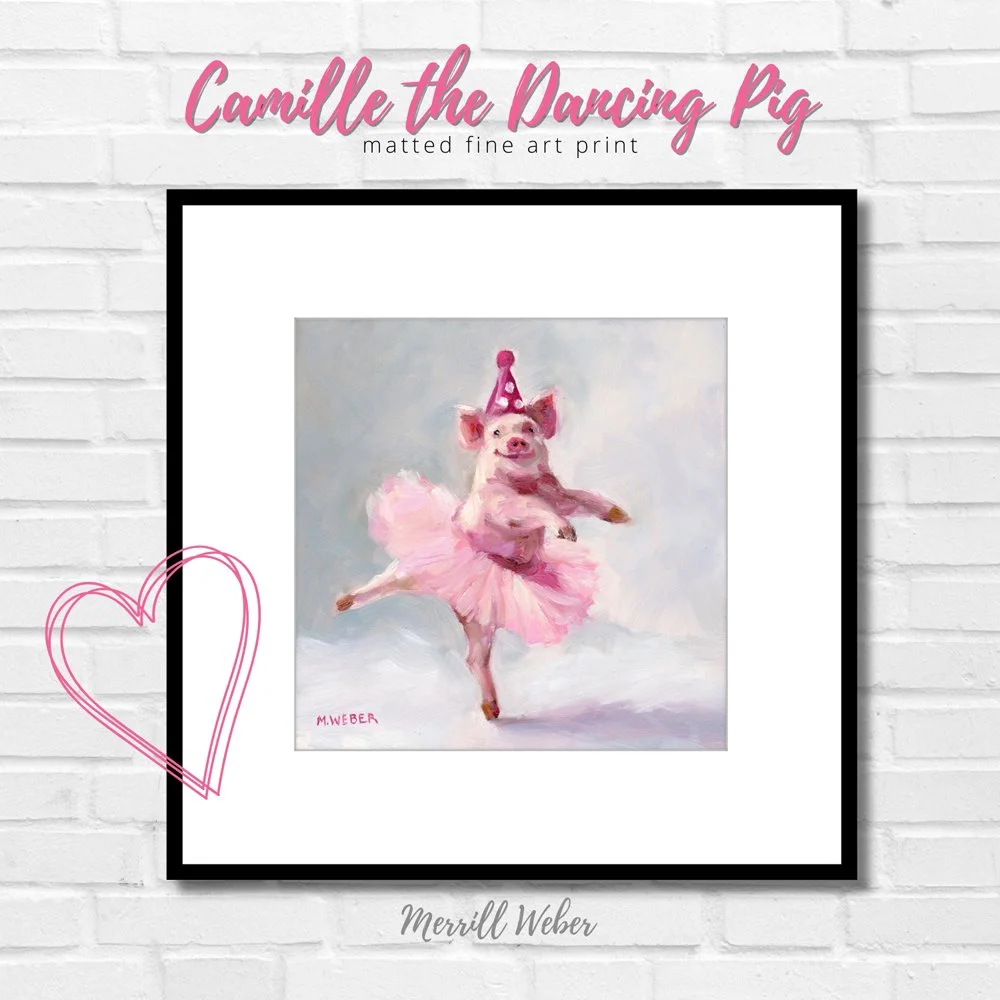 Camille the Dancing Pig Fine Art Print