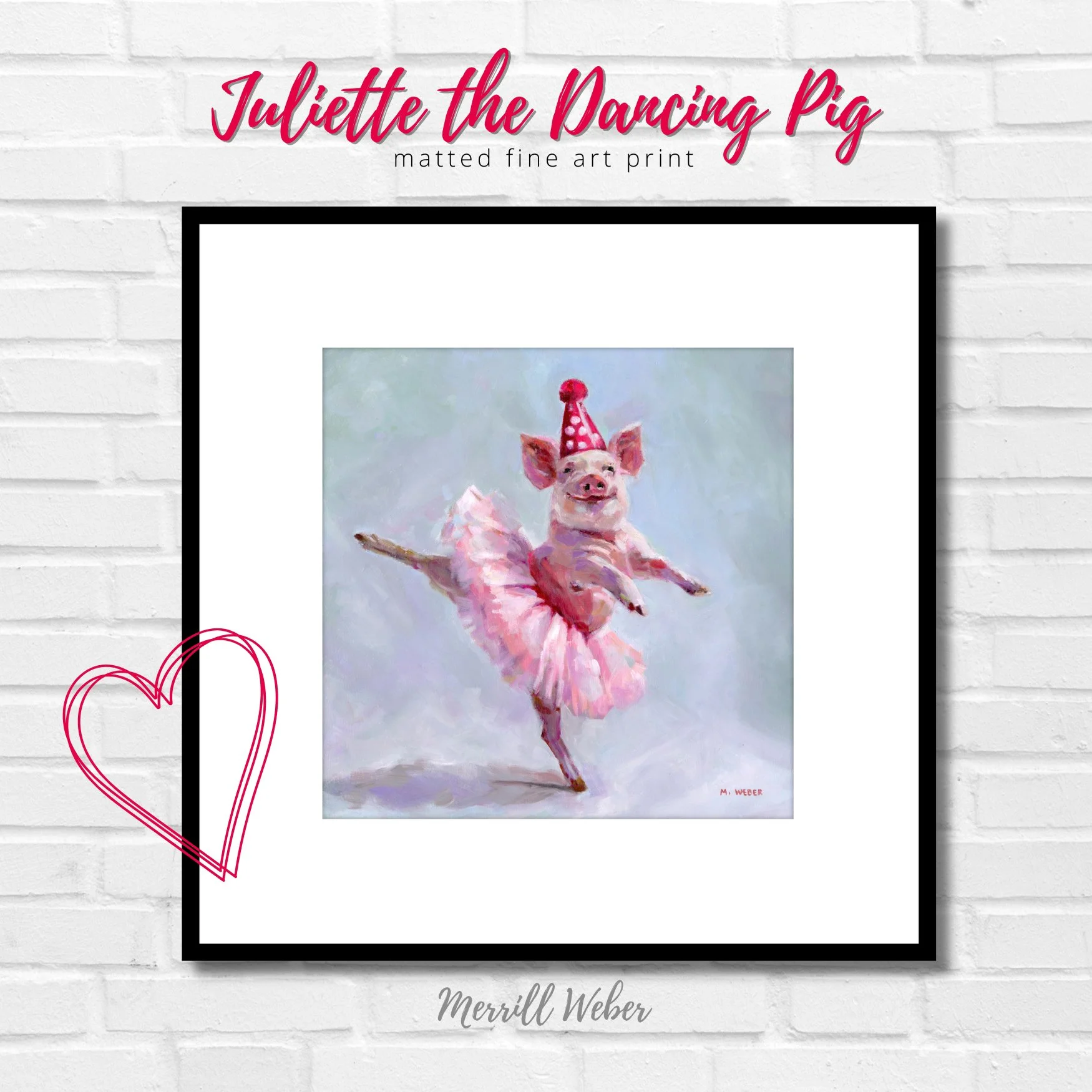 Juliette the Dancing Pig Fine Art Print