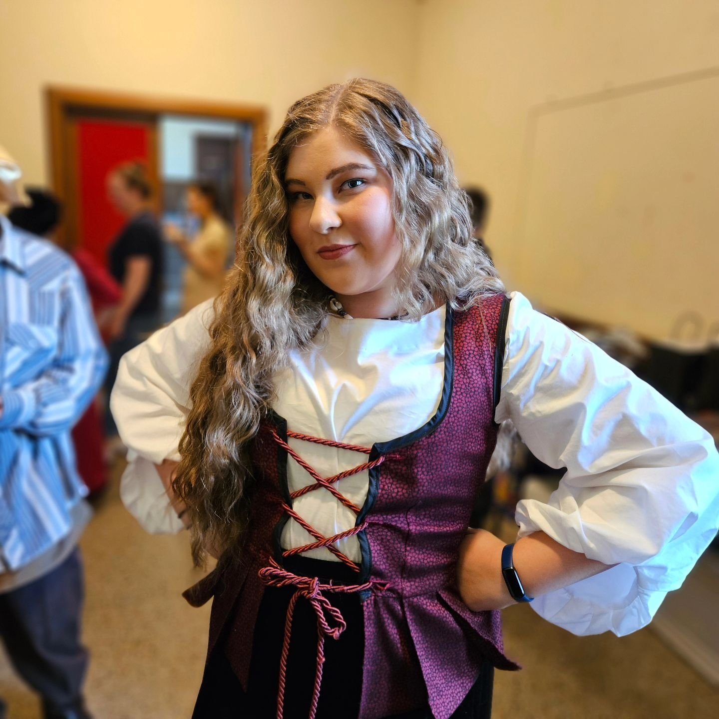 Charlotte is ready to sell her goods at the marketplace! 

#TheMerchantofVenice 
#theatre #annarbor #drama #theatrelife #thespian 
#marketplace