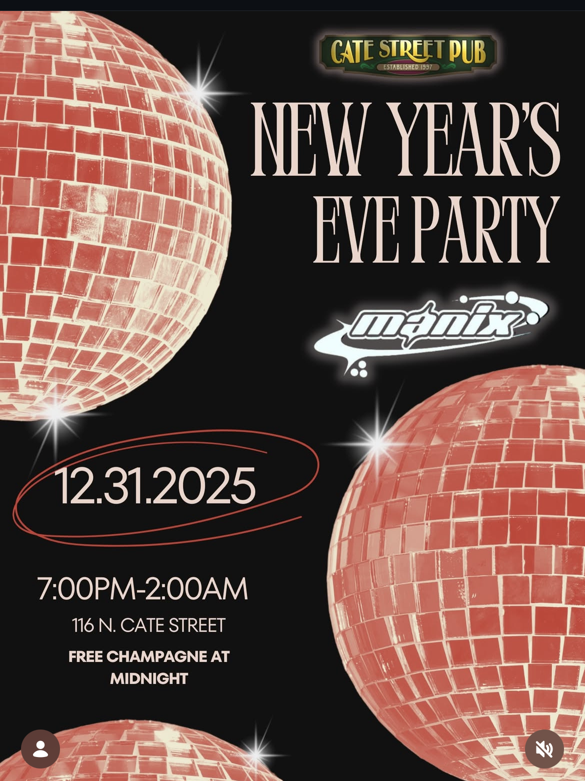 Cate Street Pub New Year’s Eve Party