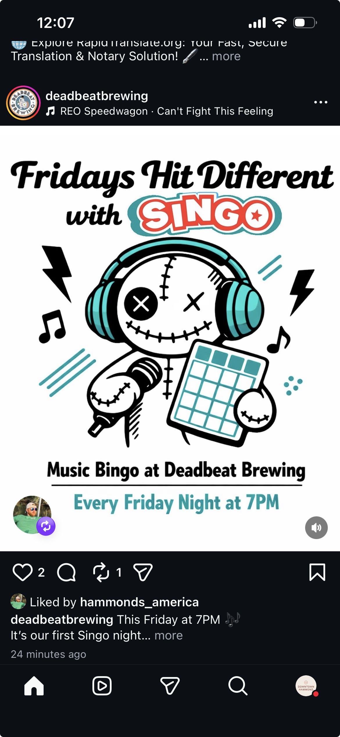 Singo at Deadbeat Brewing