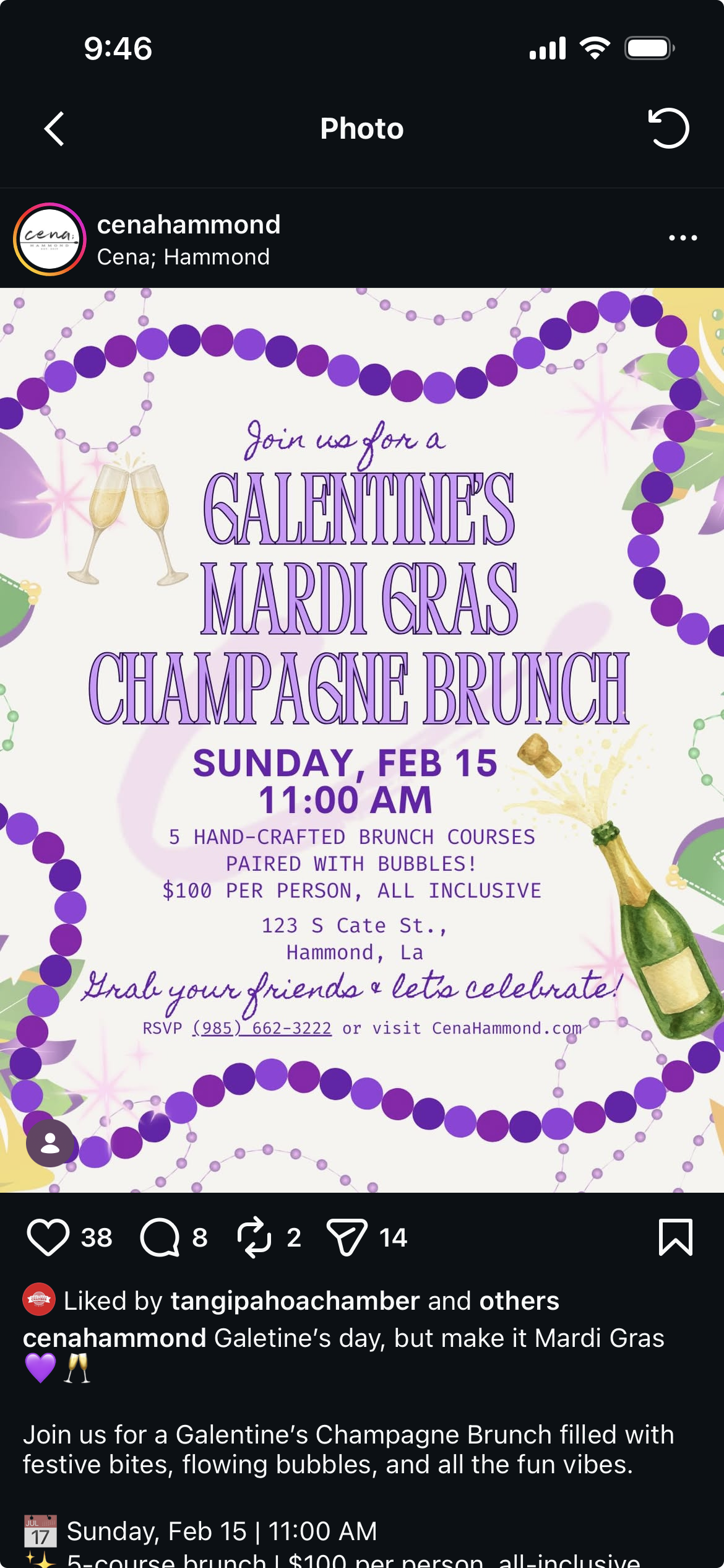 Galentine’s Mardi Gras Champagne Brunch