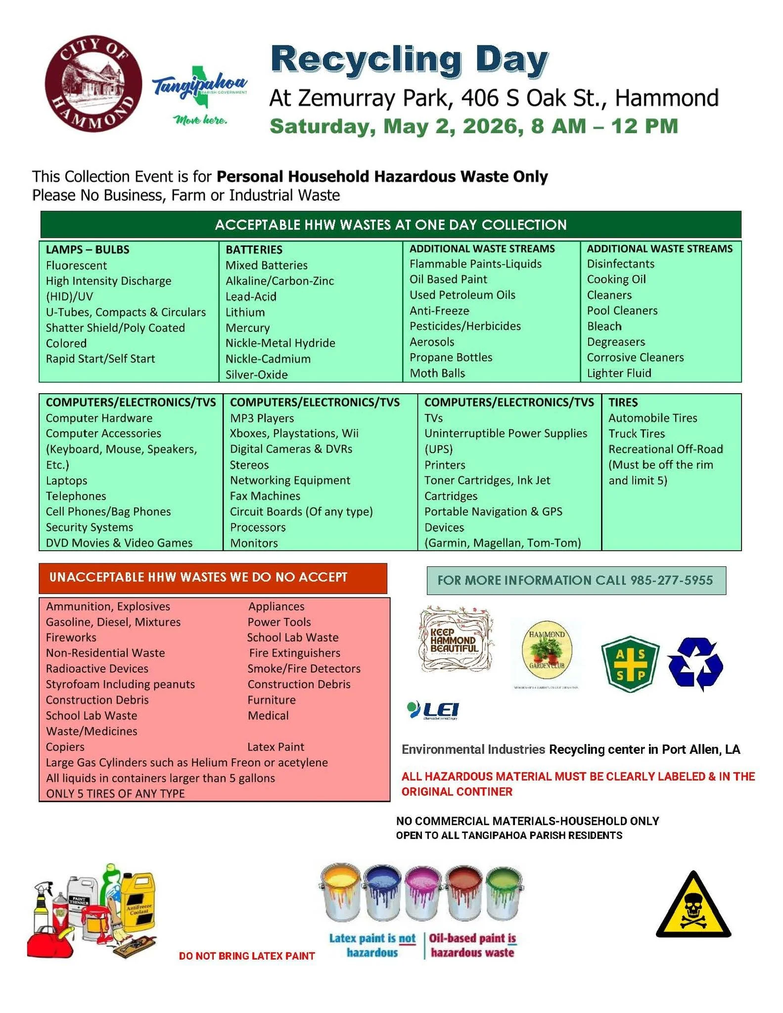 Household Hazardous Waste Recycling Day