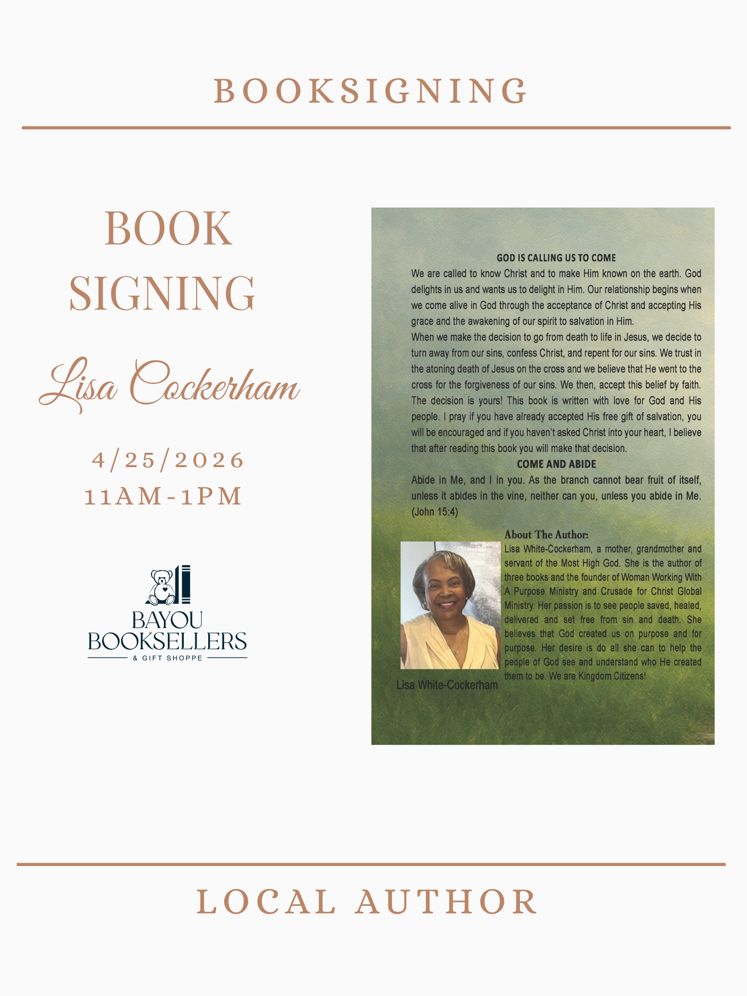 Book Signing with Lisa Cockerham