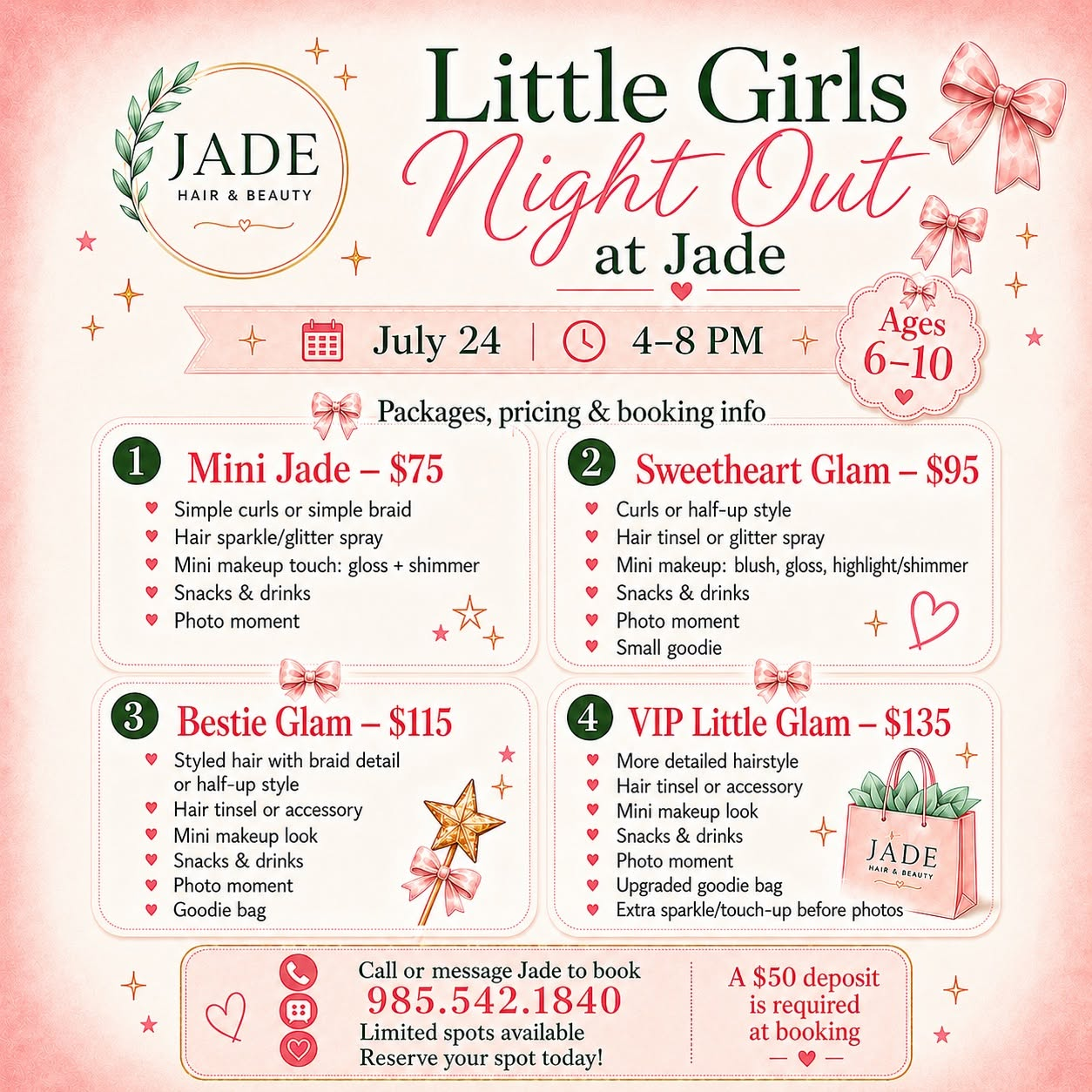 Little Girl’s Night Out at Jade Salon