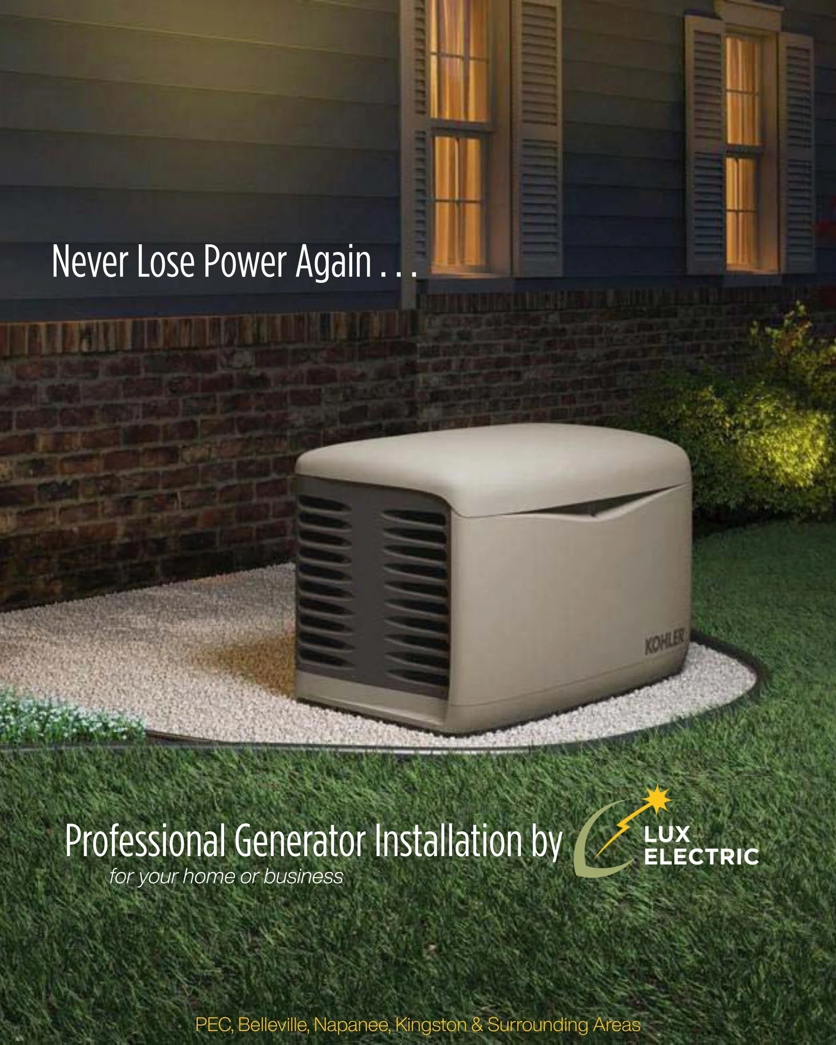 Power outages are unpredictable, but your backup power doesn&rsquo;t have to be⚡️We offer professional generator installation to keep your home or business running!

📍Serving Prince Edward County, Belleville, Napanee, Kingston &amp; surrounding area