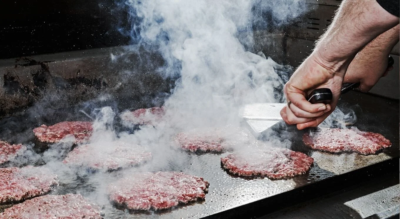 Our freshly ground patties are pressed for an edge with the perfect crisp 🍔 that&rsquo;s the start to a Hugh-Baby&rsquo;s burger. Come stop in and try it for yourself!