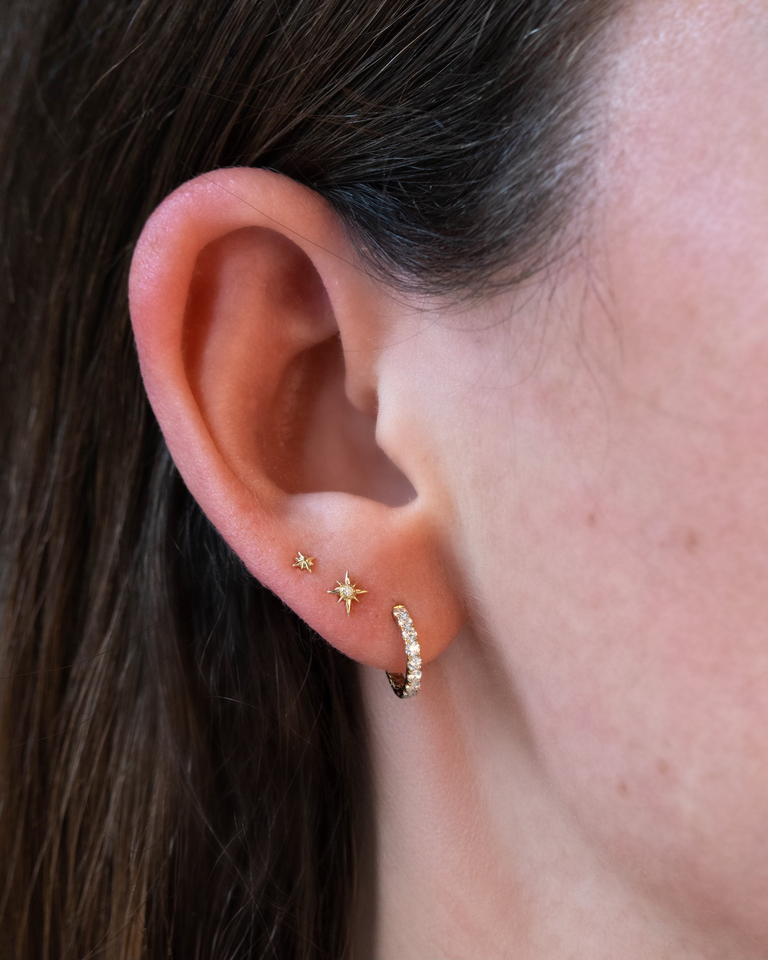 Diamond Stardust Stud Earrings