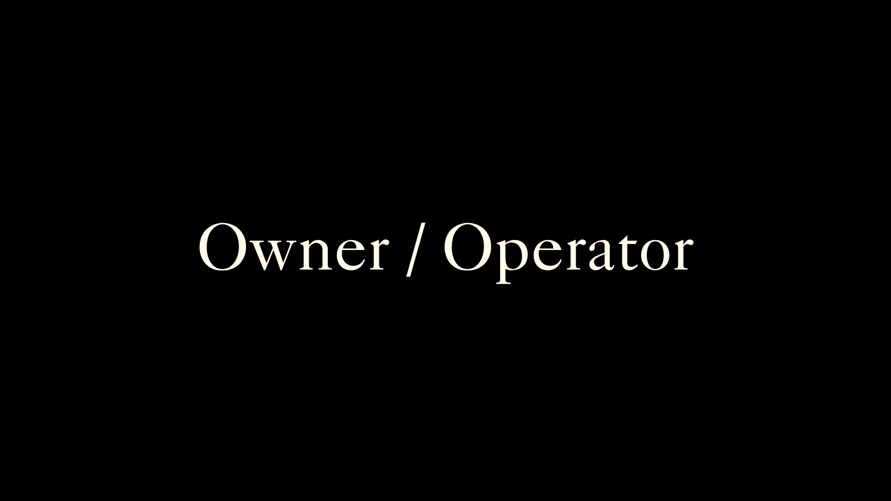 Owner / Operator