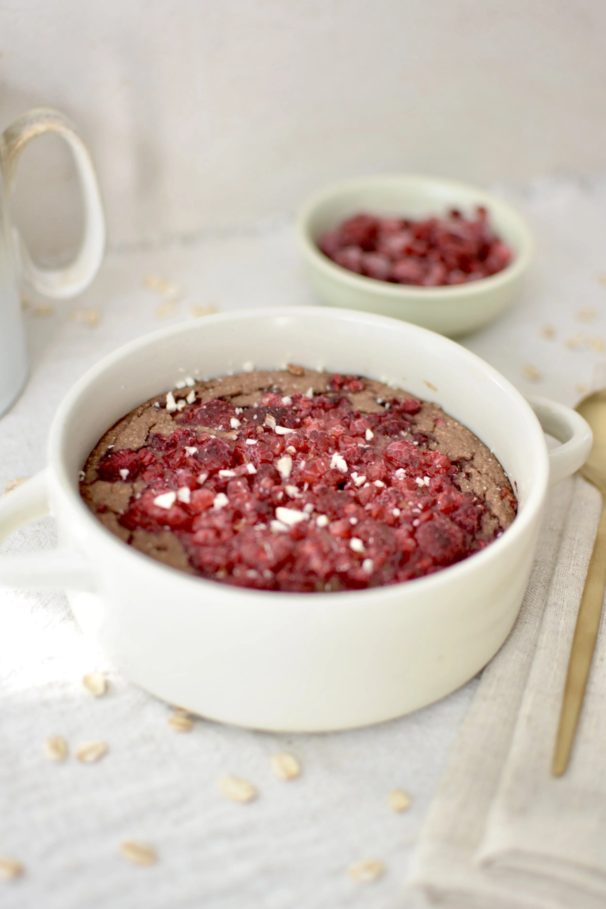 Gâteau déjeuner protéiné choco-framboise