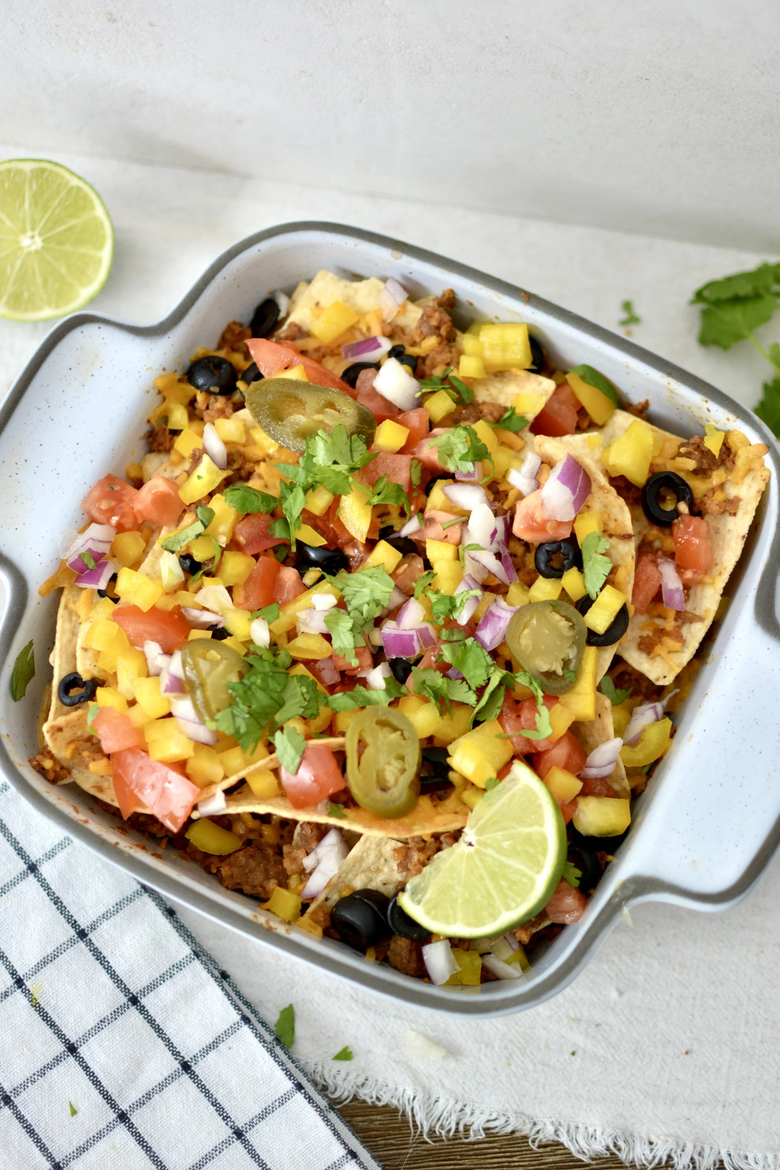 Nachos tout garnis à la PVT (sans produits laitiers)