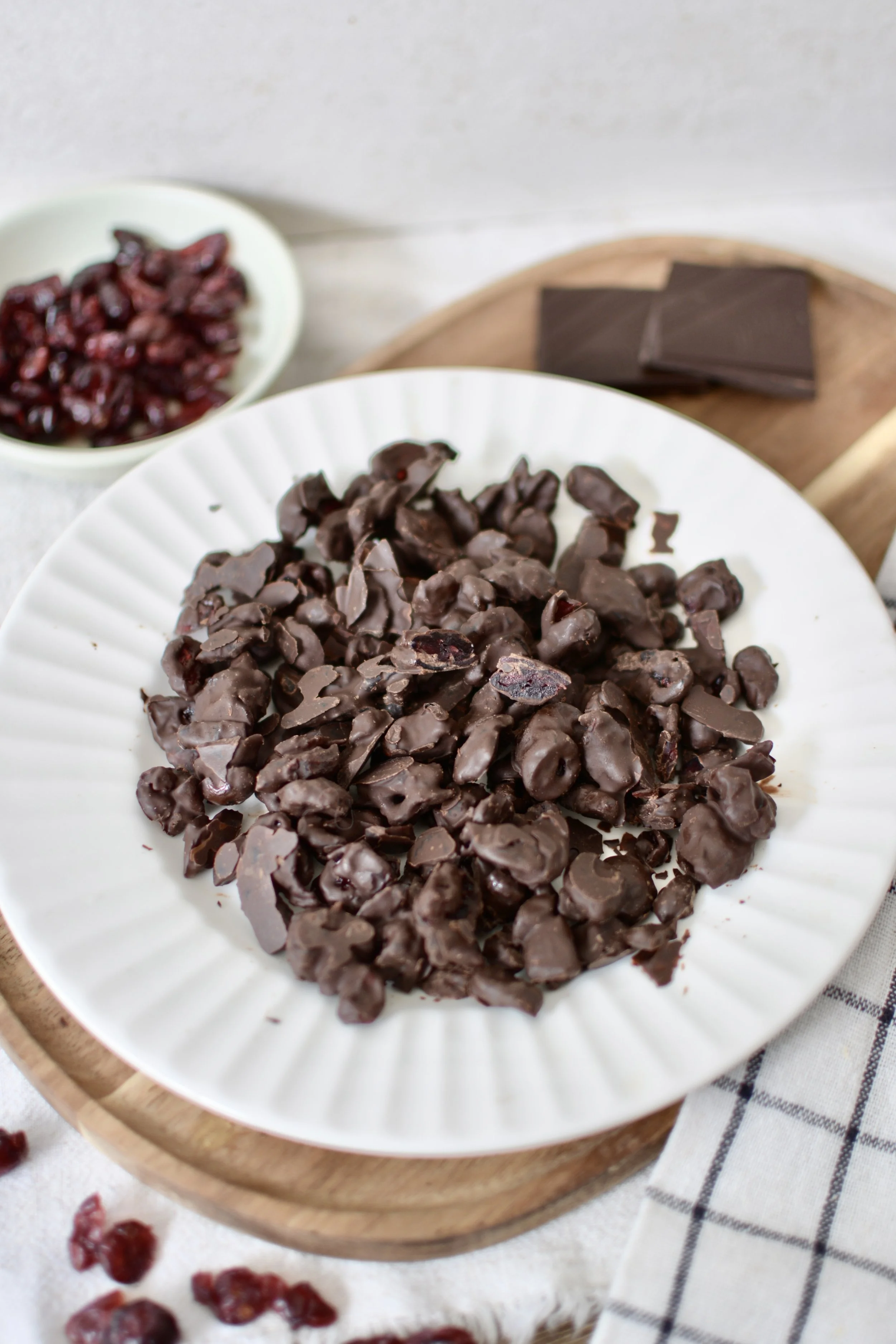 Bouchées de canneberges enrobées de chocolat