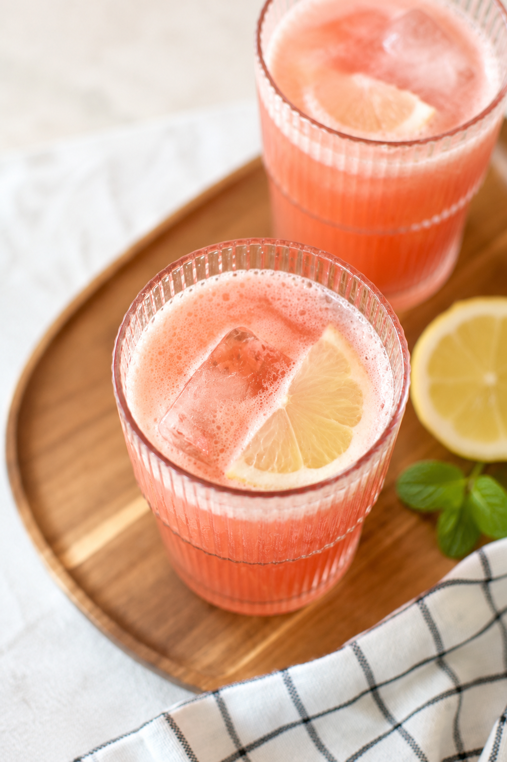 Limonade rose faible en sucre