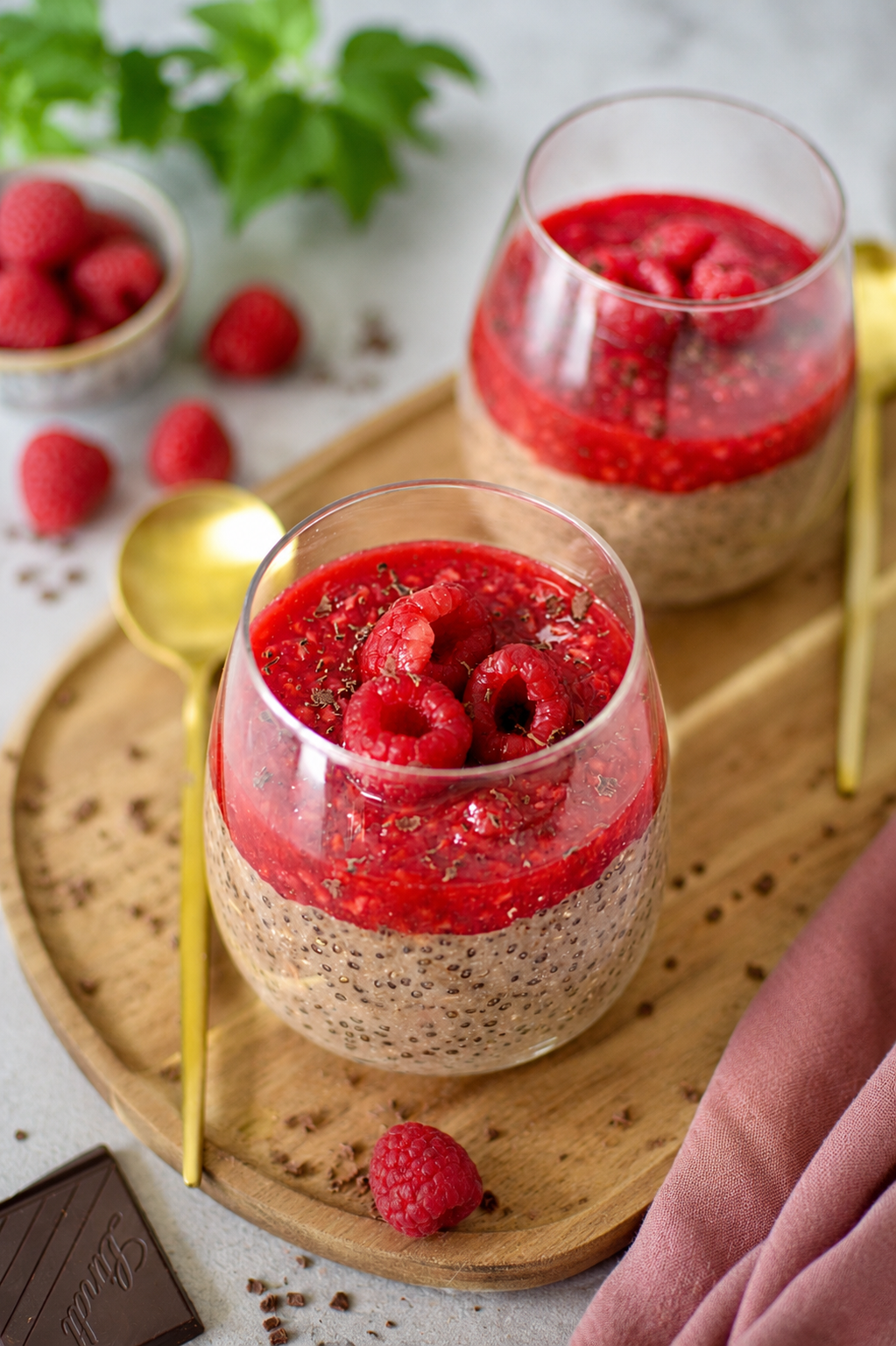 Gruau de la veille choco-framboise