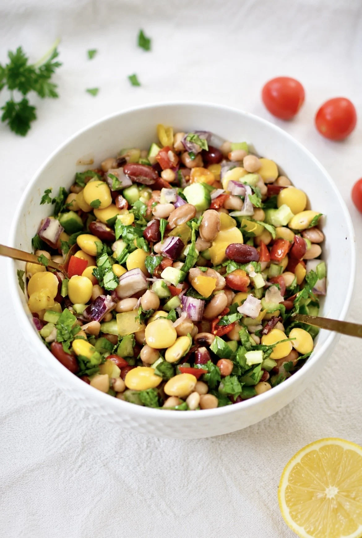 Salade de légumineuses riche en protéines