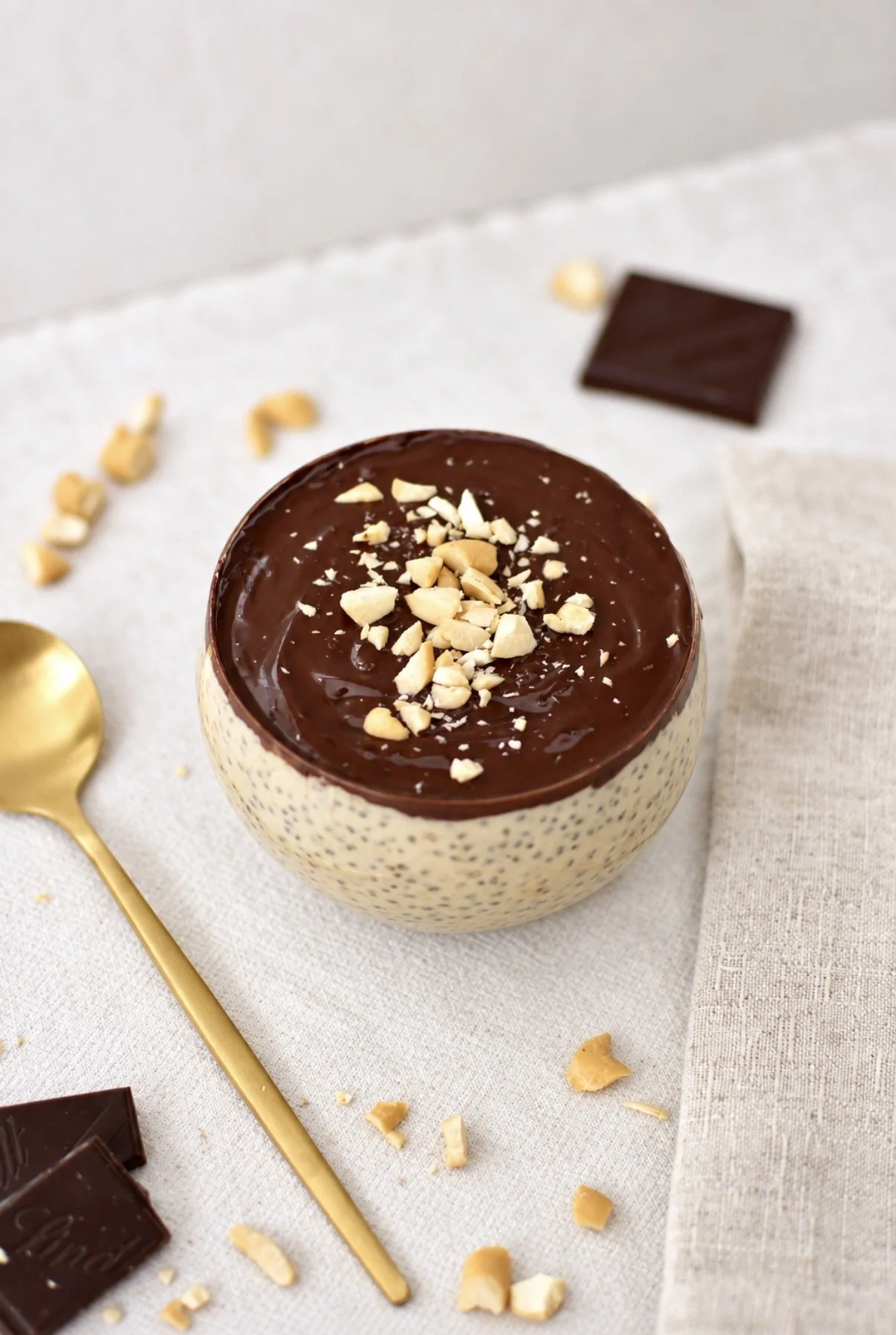 Pouding de chia protéiné choco-arachide