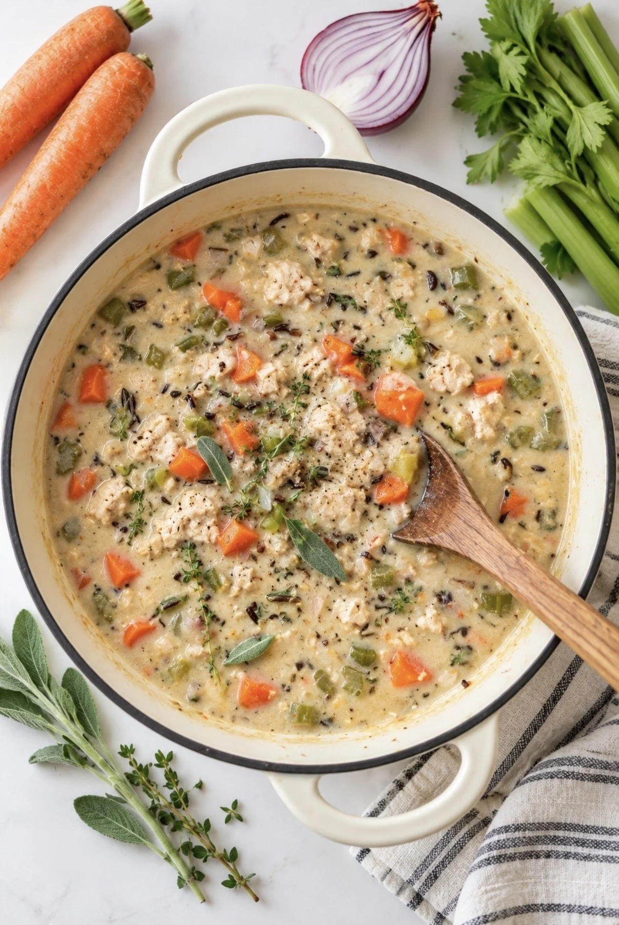 Soupe-repas au riz sauvage et tofu