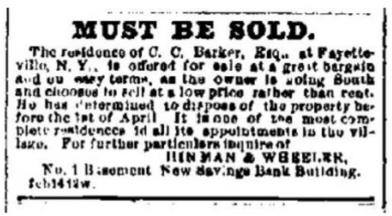 1874 Daily Courier Advertisement