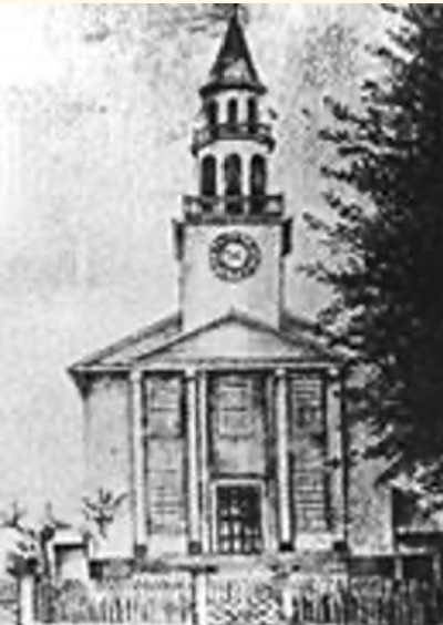 The Presbyterian Church was located at the current site of the United Church of Fayetteville. 