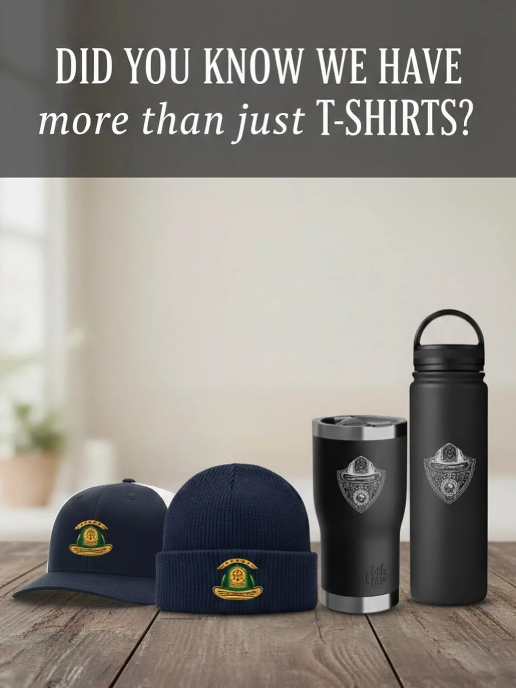 Beyond the T-Shirt: Gear Up for 2026!

Think we only do tees? Think again. Whether you&rsquo;re heading out into the cold, hitting the road, or just trying to stay hydrated, we&rsquo;ve got the high-quality gear you actually need.

Featuring our sign