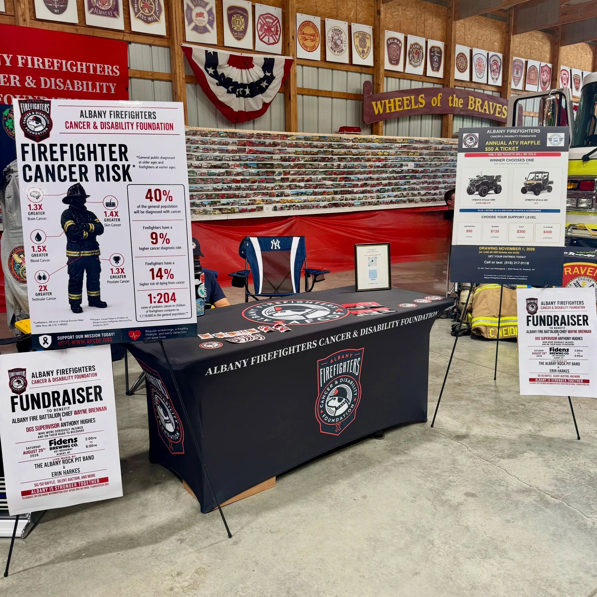 Come see us at the fair! 🚒🔥

Albany Firefighters will be staffing the AFCDF table all week at the Altamont Fair!

Stop by and learn about the silent dangers firefighters face long after the fire is out, including the risks of cancer and other occup