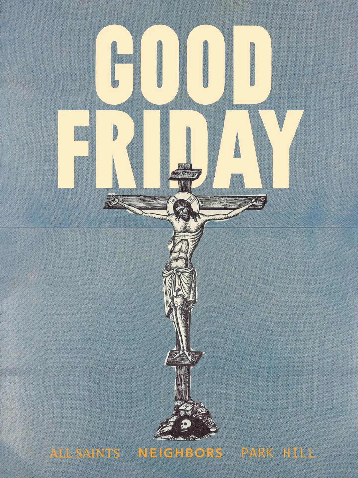 GOOD FRIDAY - April 3rd, 7p @ Vesper Venue in Liberty Station

An evening to reflect on our Savior&rsquo;s death through the stations of the cross &mdash; with visio divina, song, and the bread &amp; cup. This will be a collective gathering with our 