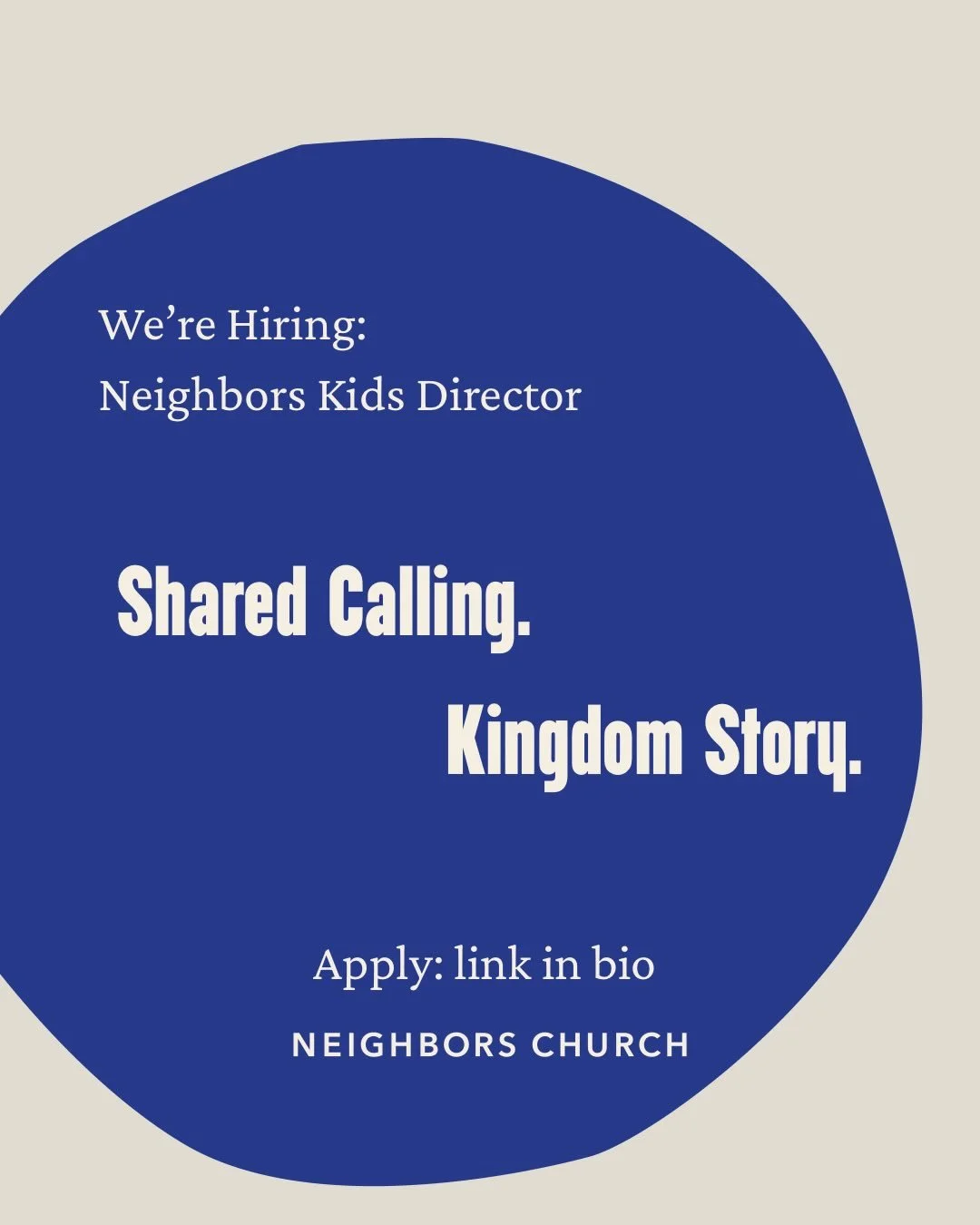 We&rsquo;re hiring! The vision of Neighbors Kids is to nurture and love little souls and their families in the way of Jesus. In alignment with that vision, the Neighbors Kids Director disciples a diverse group of children, from nursery through elemen