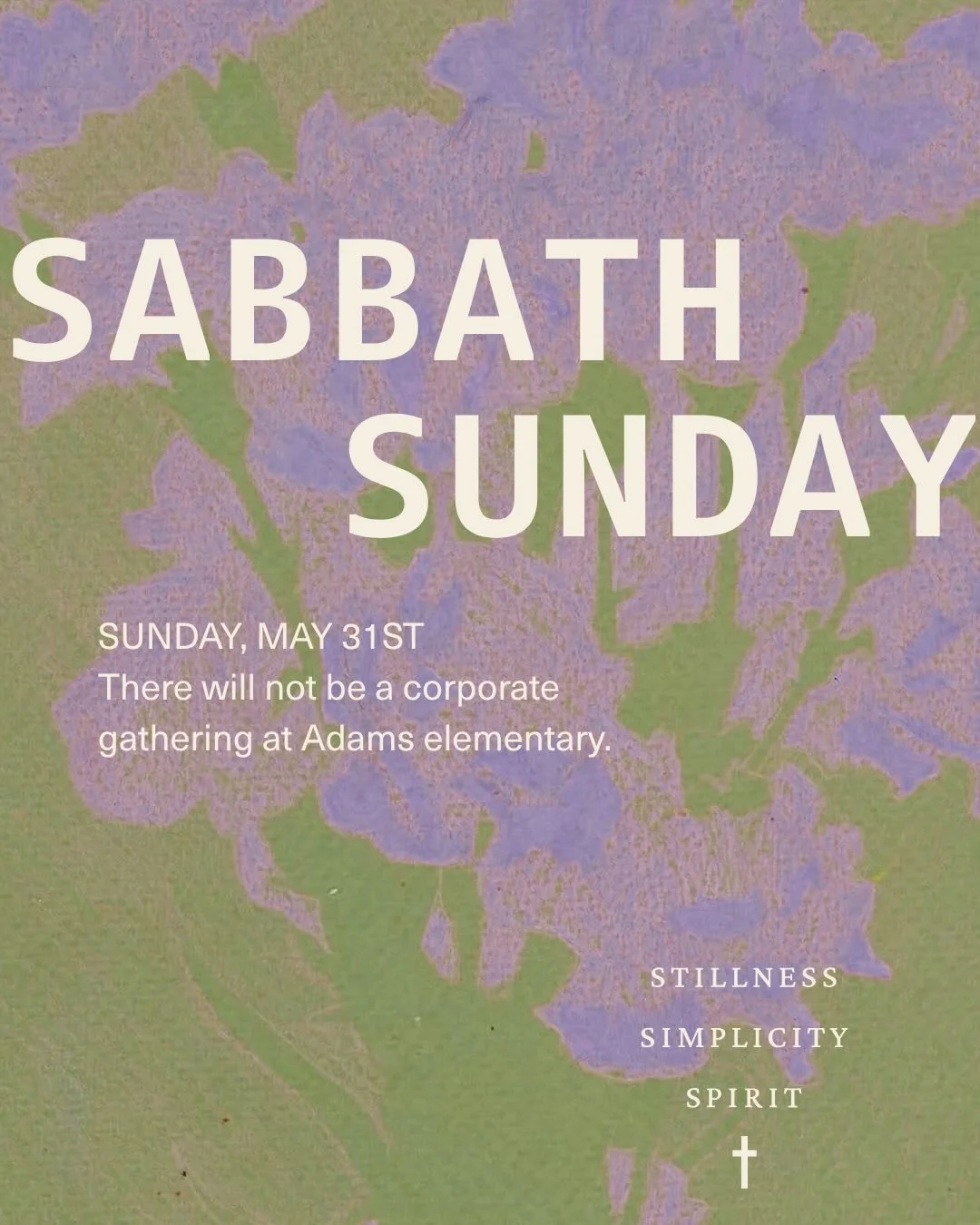 Hey Neighbors! 💜
Just a friendly reminder - In light of the Rock &amp; Roll Marathon, and access to the school being blocked, we&rsquo;re leaning into a Sabbath day of enjoyment &amp; rest. Rather than gathering as usual, we invite you to feast, del