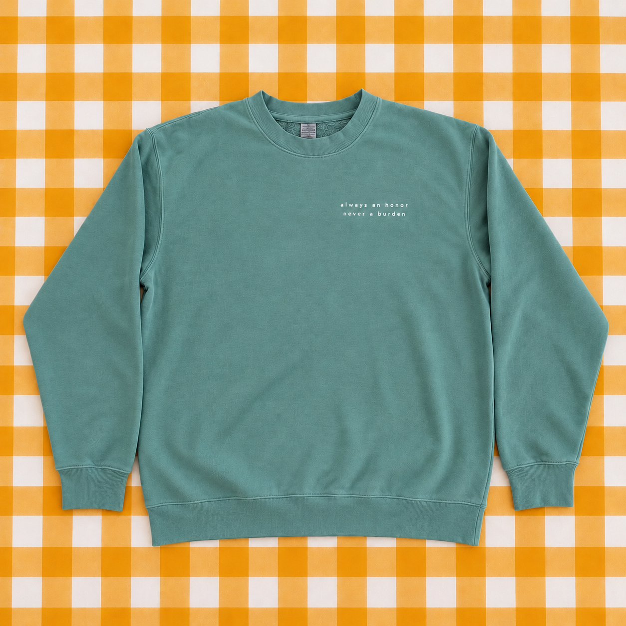 Sage Green Sweatshirt on Gingham.png