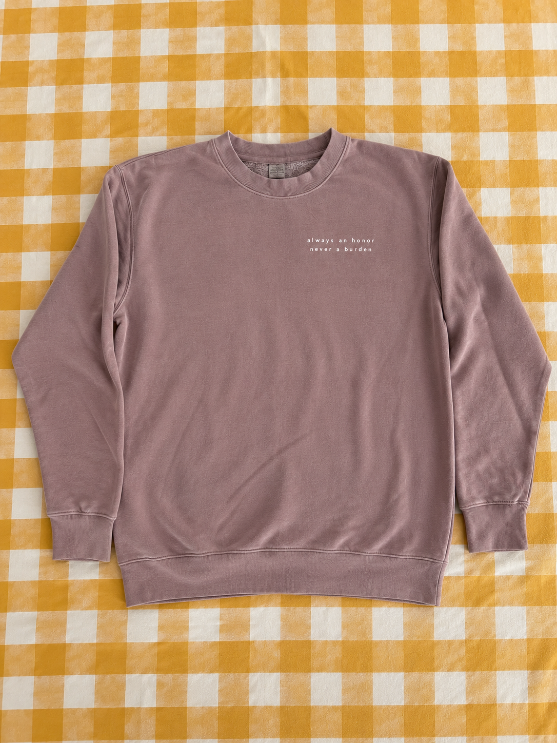 Dusty Mauve Sweatshirt on Gingham.png