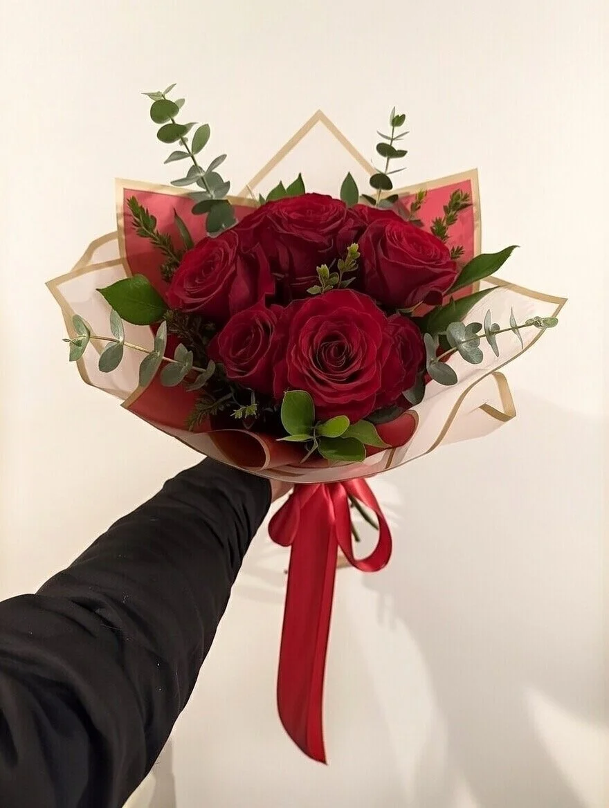 Elegant Red Hearts Rose Bouquet