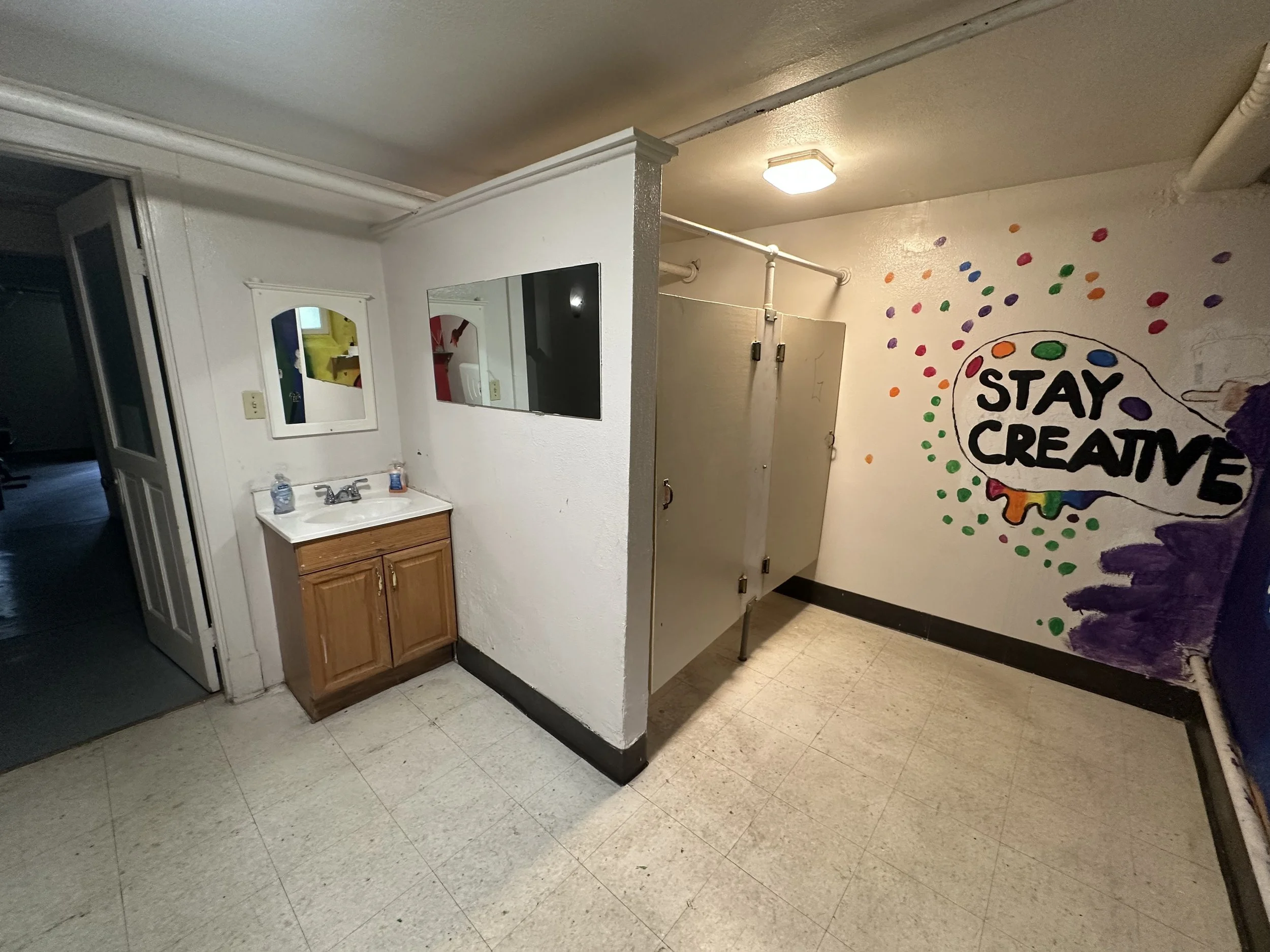 Basement Women's Room Before
