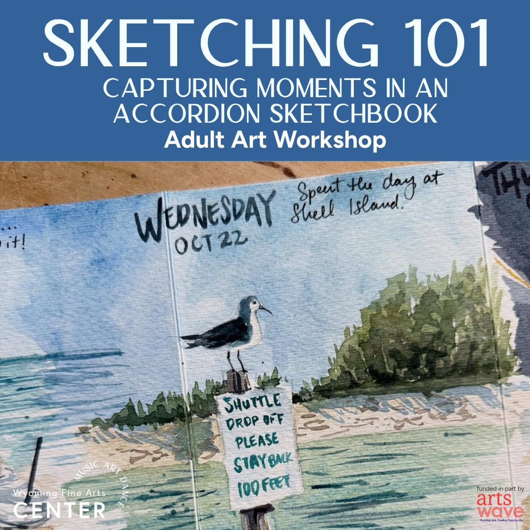 Sketching 101: Capturing Moments in an Accordion Sketchbook 1- or 2-day Workshop (July 18 and/or August 15)