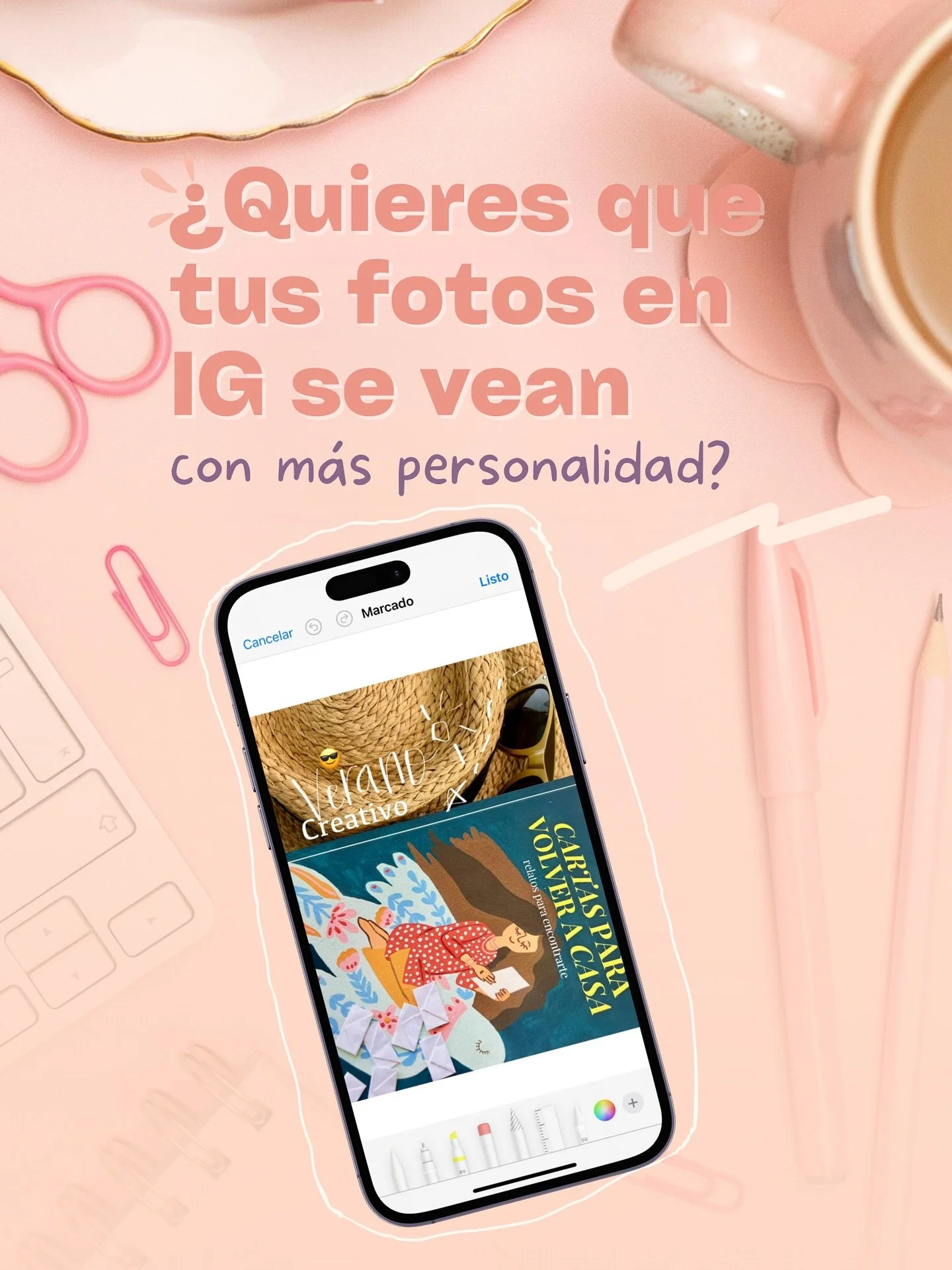 A veces no necesitas apps sofisticadas para darle un toque personal y creativo a tus posts ✨

Con solo tu iPhone (y tu imaginaci&oacute;n), puedes transformar tus fotos con texto, doodles y emojis que reflejen tu esencia.

📌 Tip PRO: adem&aacute;s d