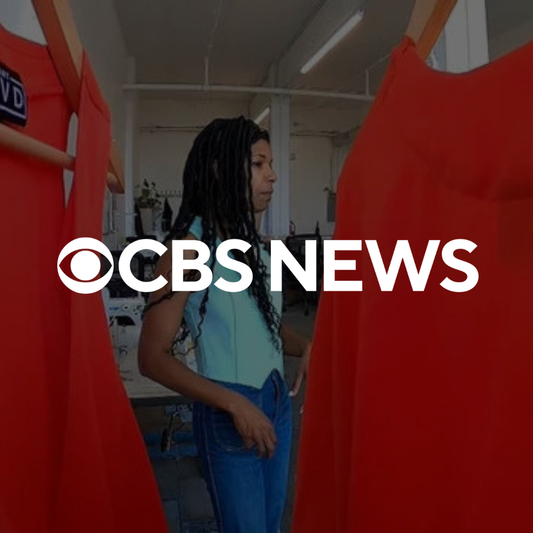 CBS News feature graphic showing Kimberly McGlonn in the BLK Ivy studio