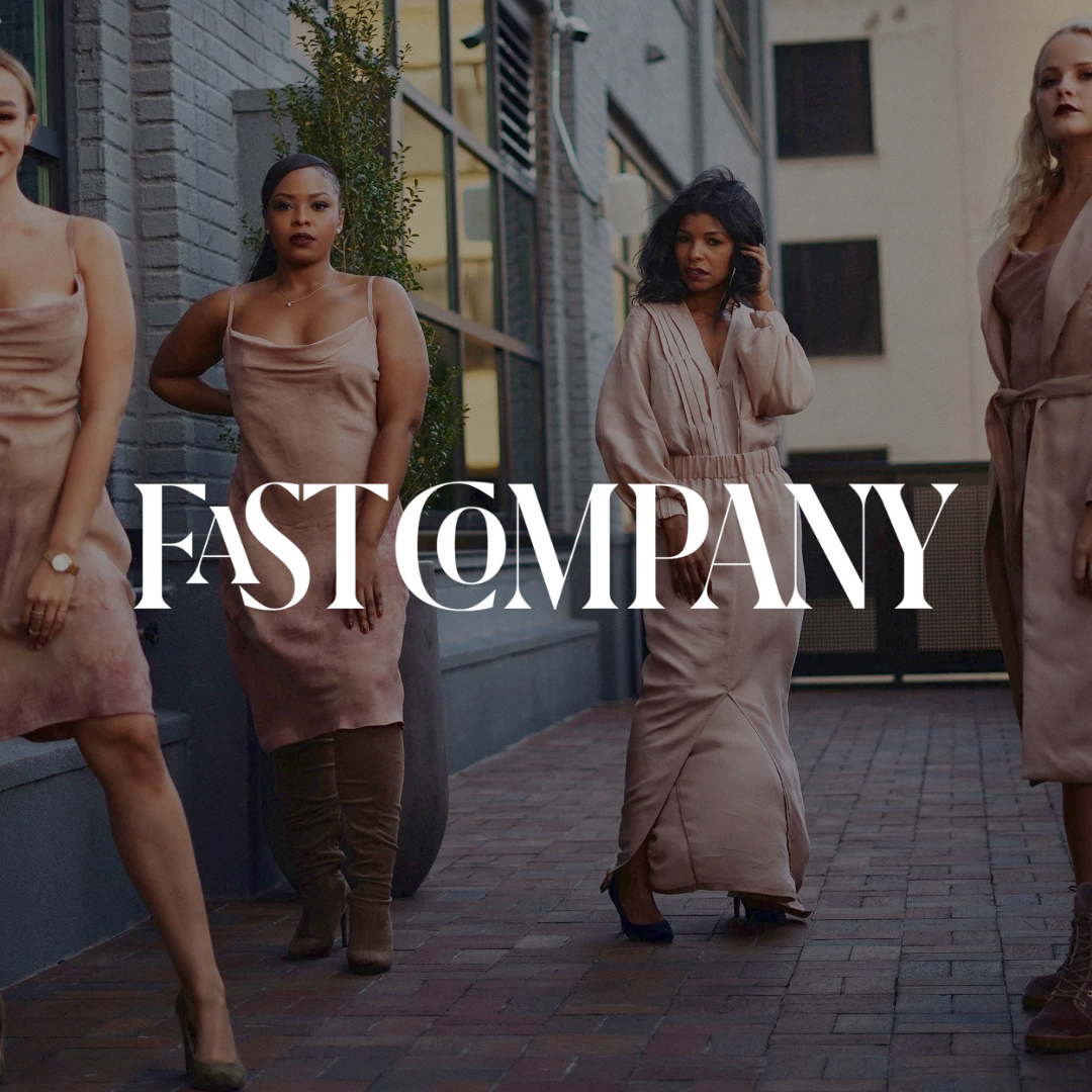 Fast Company feature graphic showing models in a BLK Ivy fashion editorial