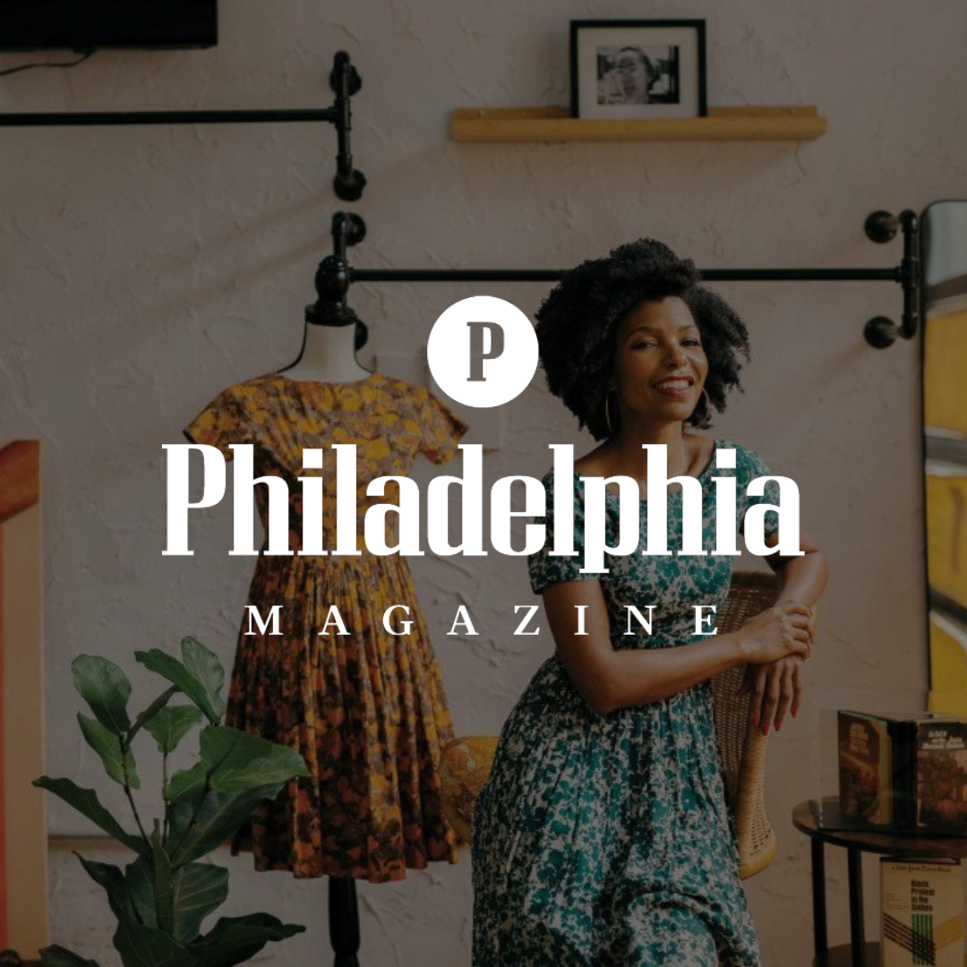 Philadelphia Magazine feature graphic showing Kimberly McGlonn in a boutique setting