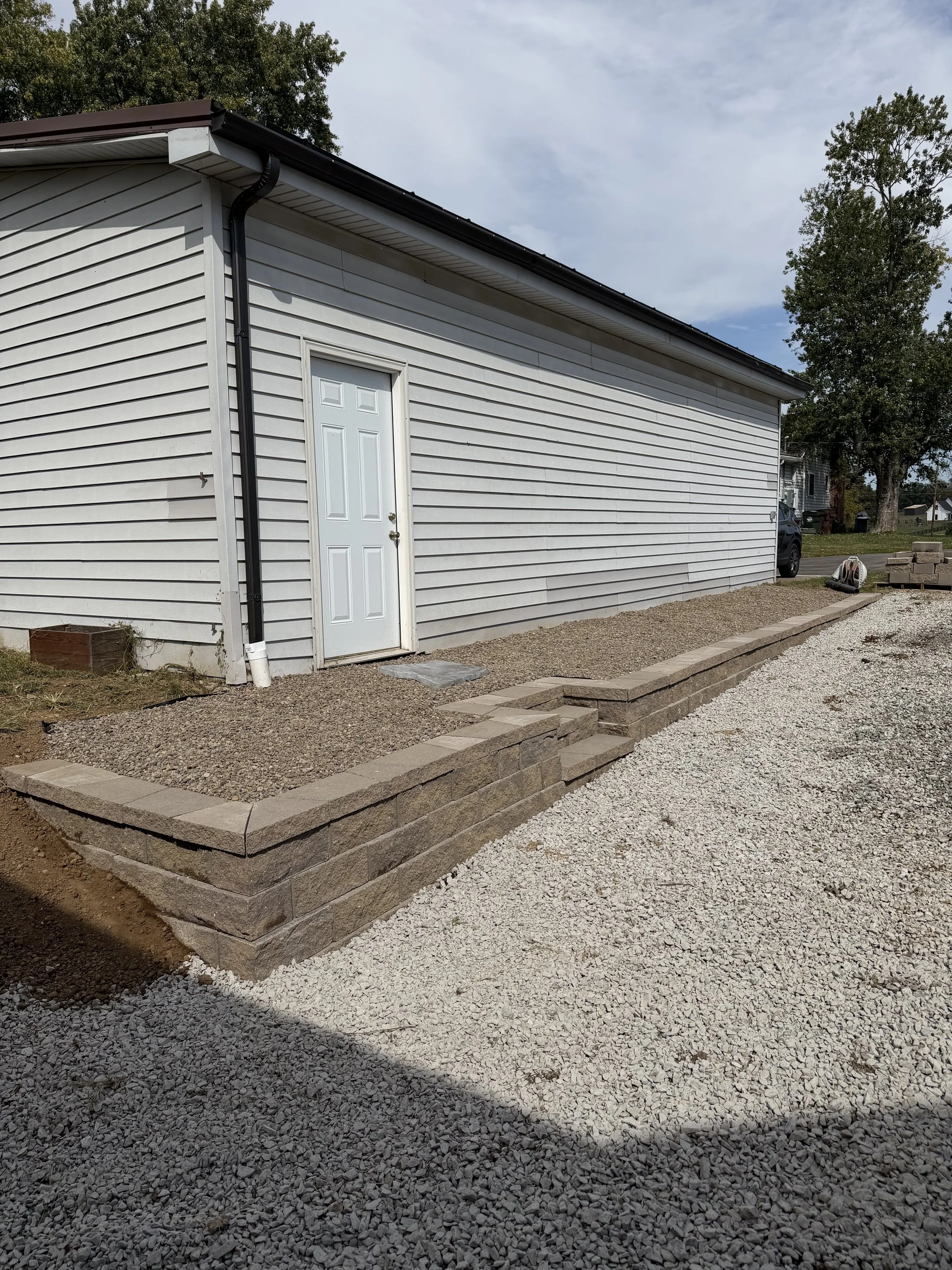 Retaining Wall And Drainage Work In Versailles, Ky