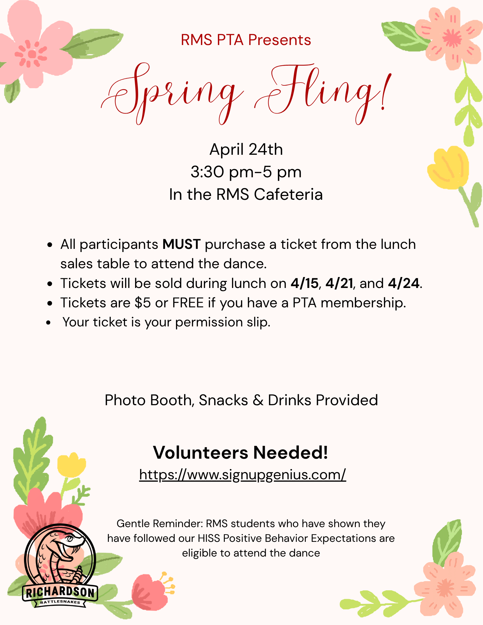 Spring Fling Dance Ticket