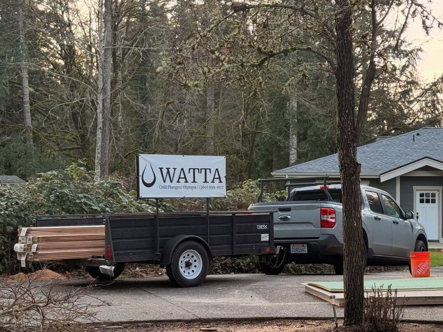 Trailer feels heavy but pockets feel light after picking up a load like this.. 🪵 #japaneseclearcedar