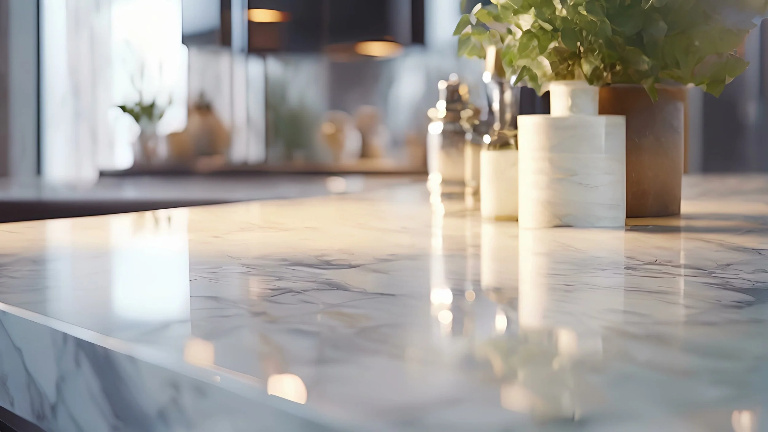 Finished marble countertop installed in a Casper, Wyoming kitchen — Ever After Interiors