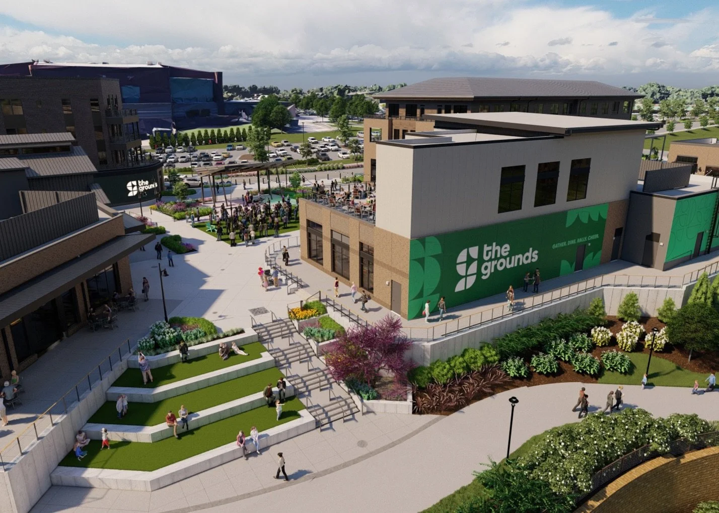 Imagine a place where you can grab coffee, meet friends for dinner, catch a concert, shop, and spend an afternoon outside...

That&rsquo;s the vision behind The Grounds.

We&rsquo;ve officially broken ground on the Retail Village&mdash;another major 