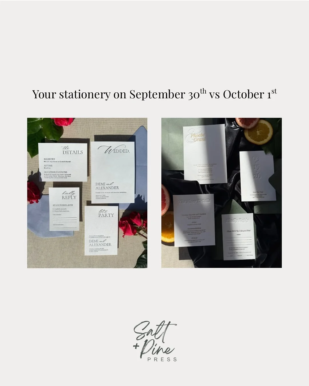 It&rsquo;s spooky season 👻 

Last photo cred: The talented duo at @deadfocusmag 💥

#wedding #weddingstationery #custominvitations #foil #weddingseason