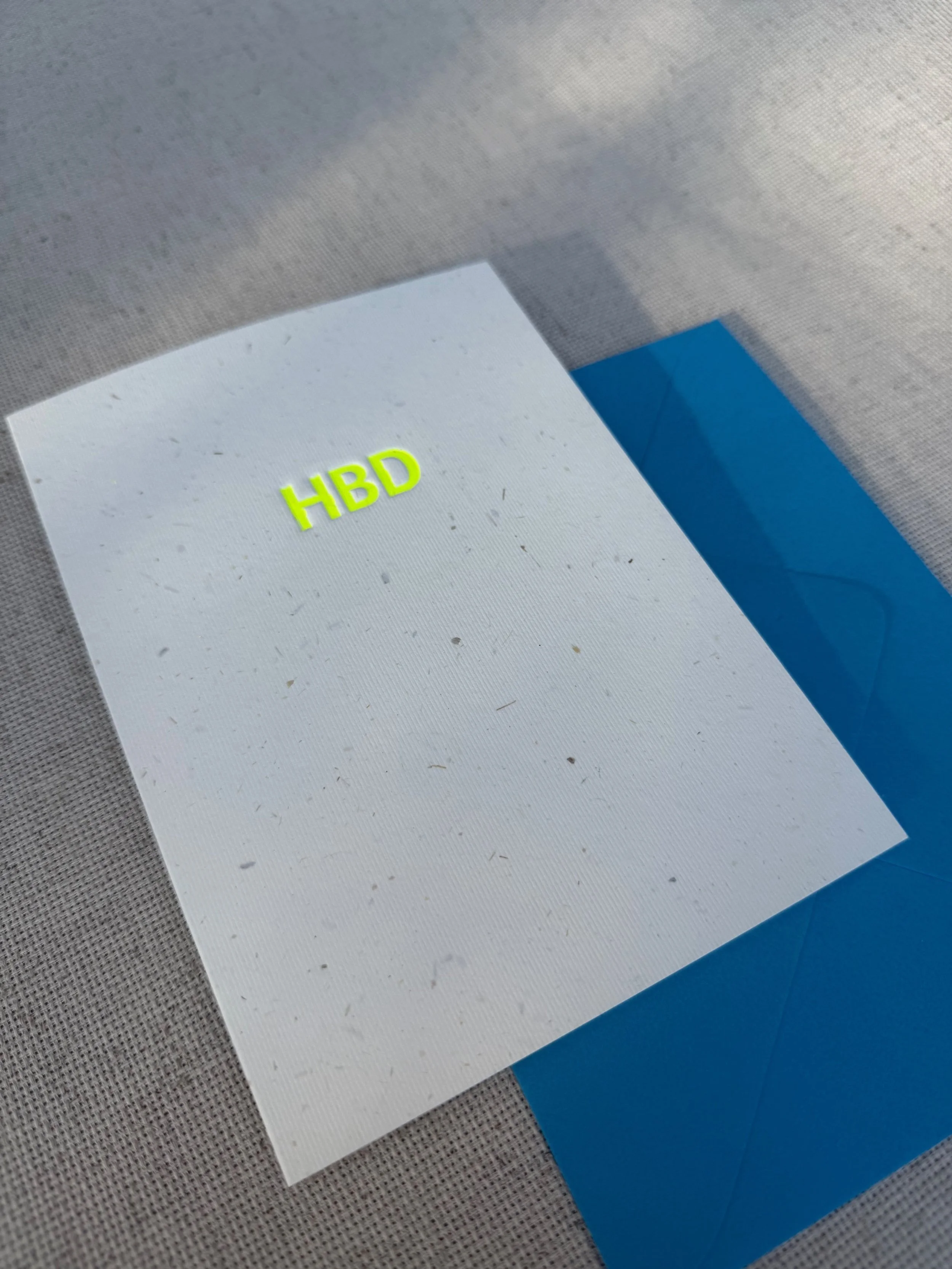 "HBD" 5x7 Greeting Card with Envelope