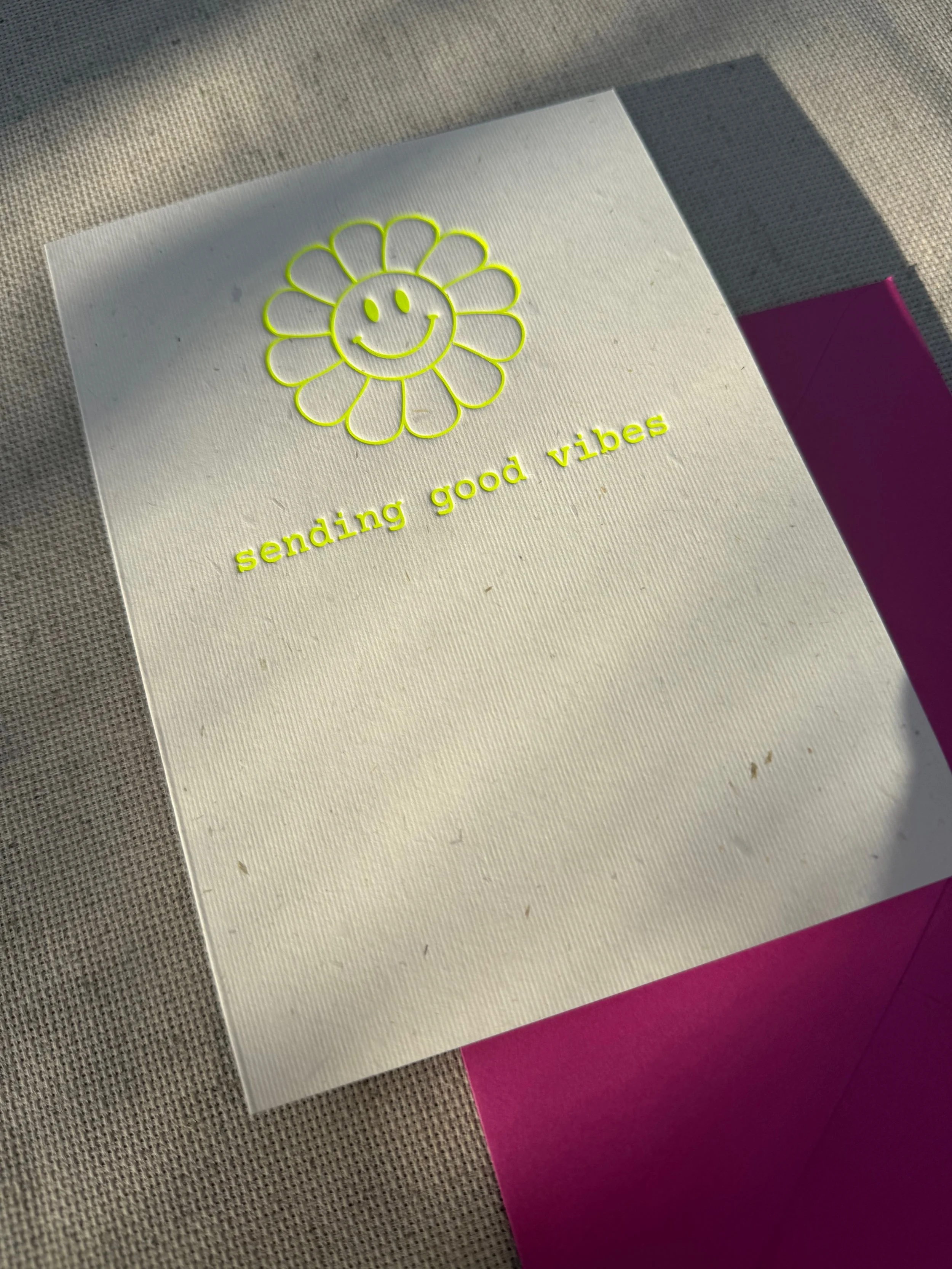 "Sending Good Vibes" 5x7 Greeting Card with Envelope