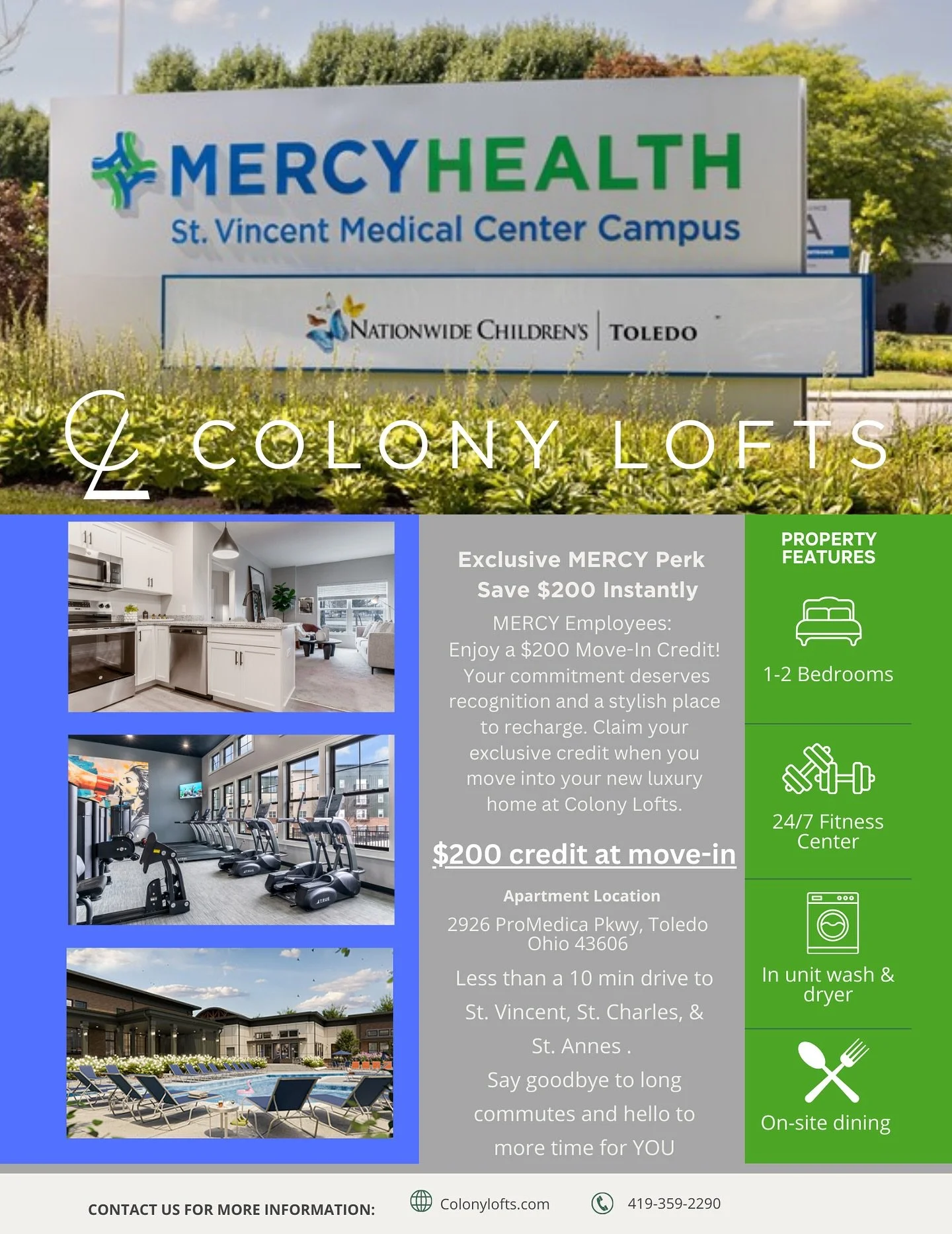 🚨 Paging all MERCY employees&hellip; STAT! 🚨

We&rsquo;ve got the ultimate prescription for your next home:

💊 FREE $200 just for being a MERCY employee
🩺 PLUS 1 MONTH FREE RENT if you move in by 10/31!

That&rsquo;s right &mdash; no co-pay, no p
