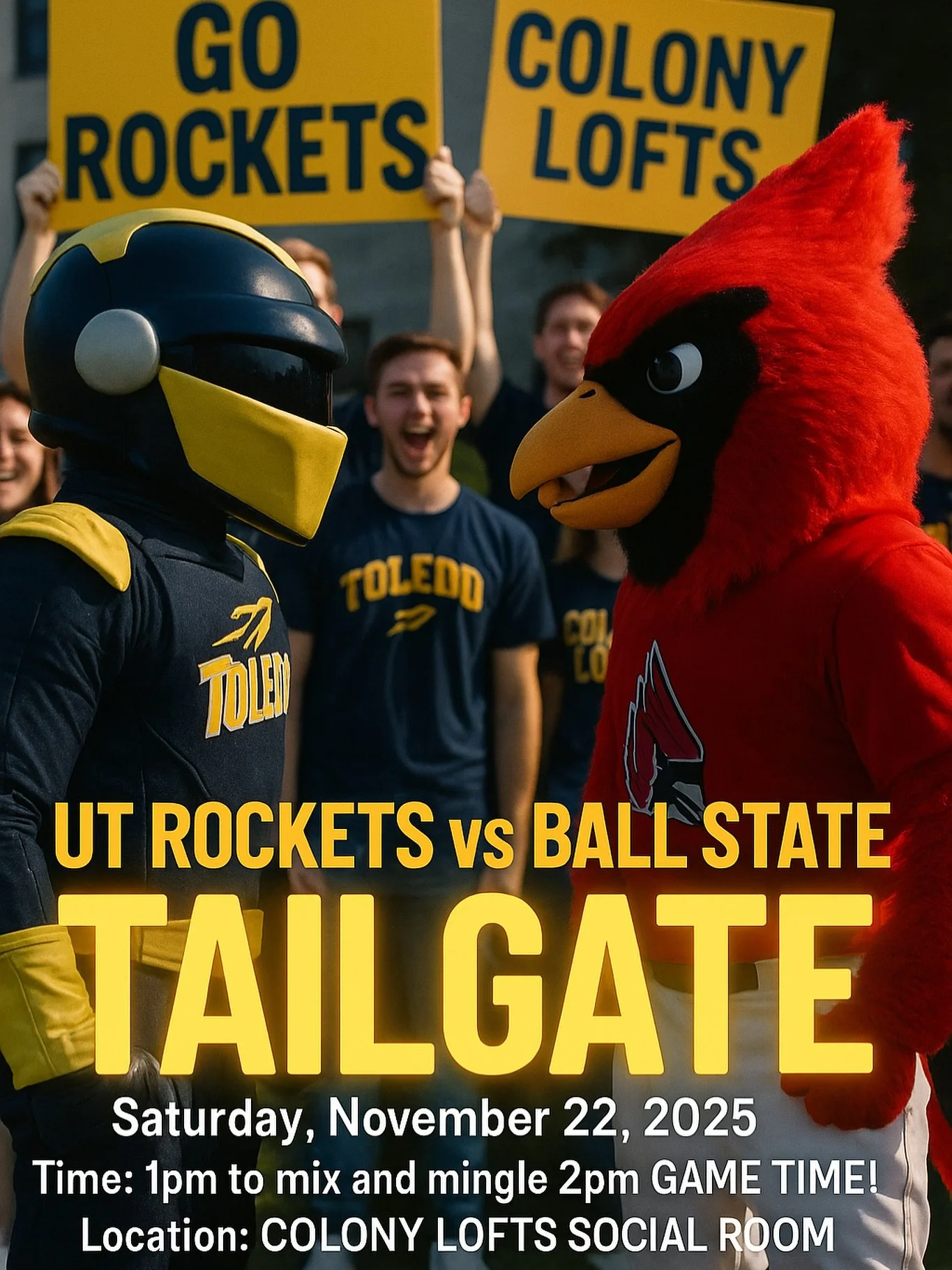 🏈🔥 COLONY LOFTS TAILGATE NIGHT! 🔥🏈

Get ready, Colony fam &mdash; we&rsquo;re turning the Social Room into a full-on tailgate party and you&rsquo;re invited! 🙌

Pull up for:
🍔 Food
🥤 Drinks
🎁 Giveaways 
🏈 Game day vibes on the big screen

Wh