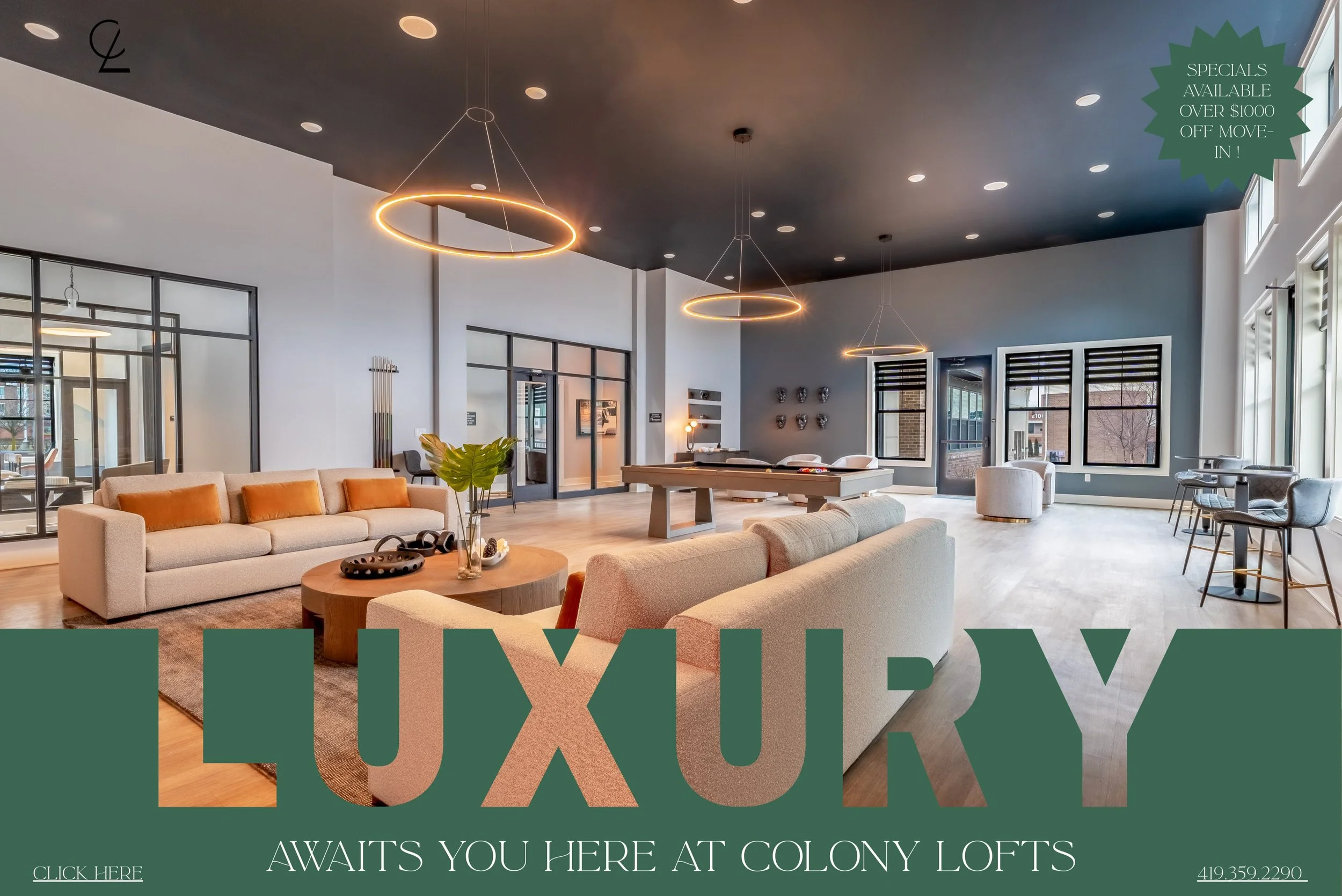 ✨ Stack Your Savings at Colony Lofts! ✨
&nbsp;
&nbsp;
For a limited time, we're offering stackable leasing specials, giving you even more ways to save on your new home! Our biggest special ends October 31st, so don't miss your chance to take advantag
